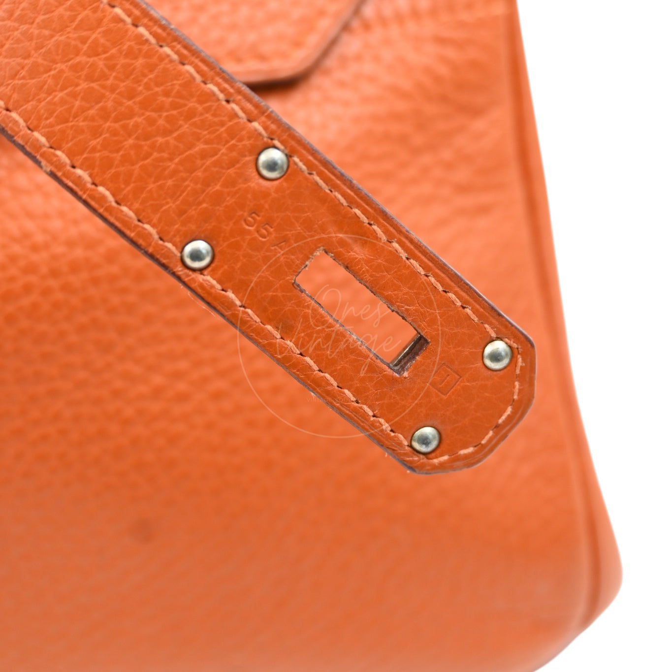 [Pre-owned] Hermes Shoulder Birkin 42 JPG Orange PHW Handbag