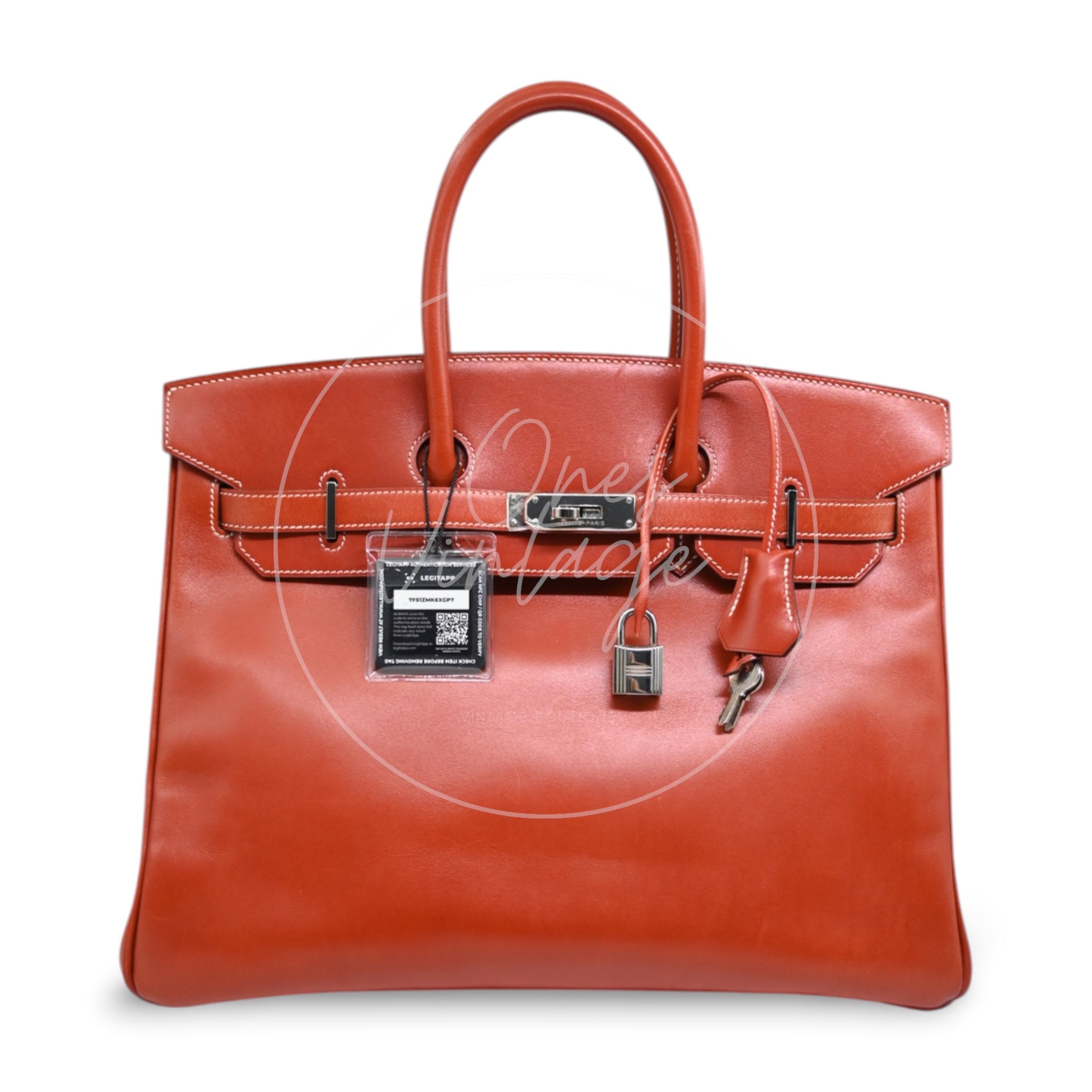 [Pre-Owned] Hermes Birkin 35 Box Leather PHW