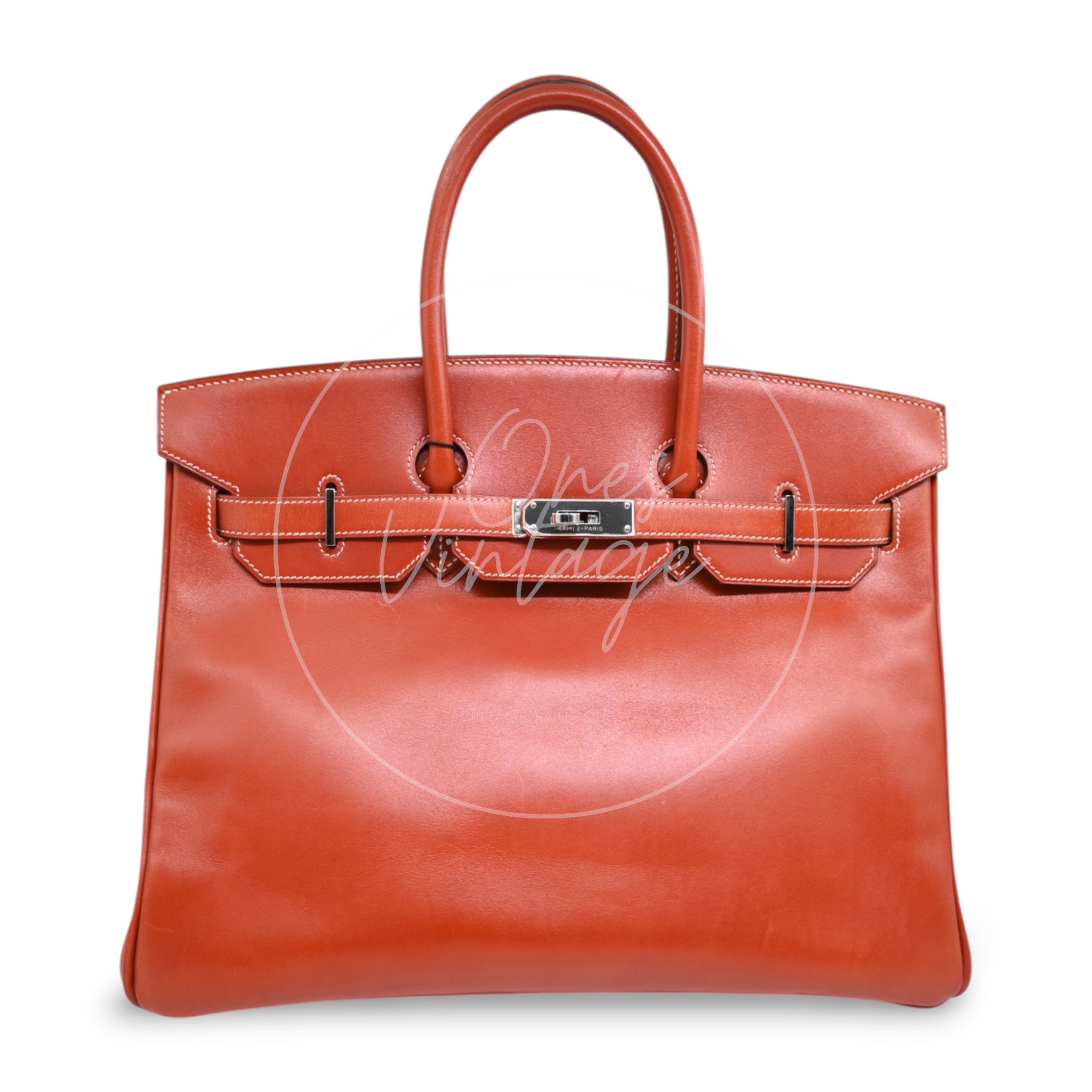 [Pre-Owned] Hermes Birkin 35 Box Leather PHW