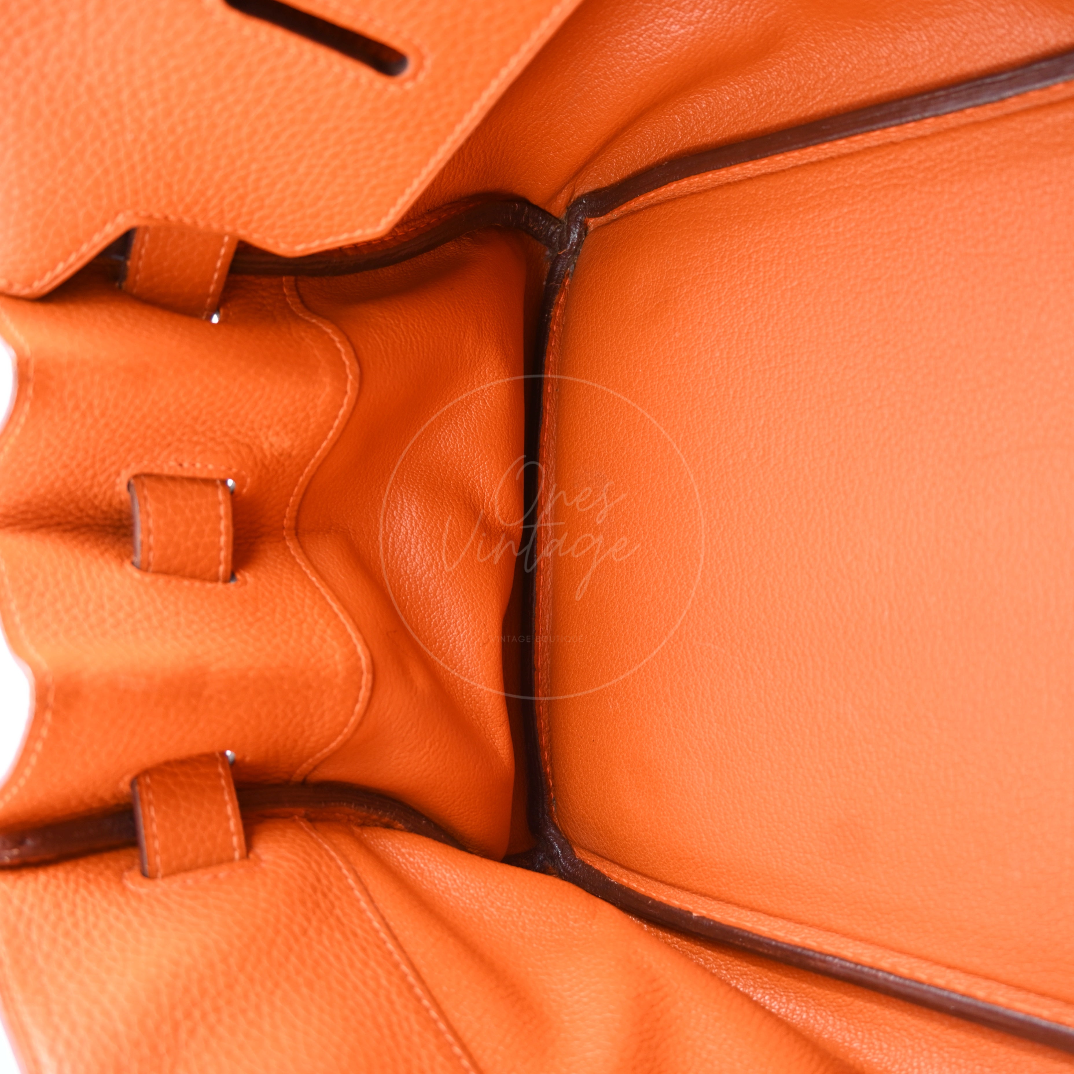 [Pre-owned] Hermes Shoulder Birkin 42 JPG Orange PHW Handbag