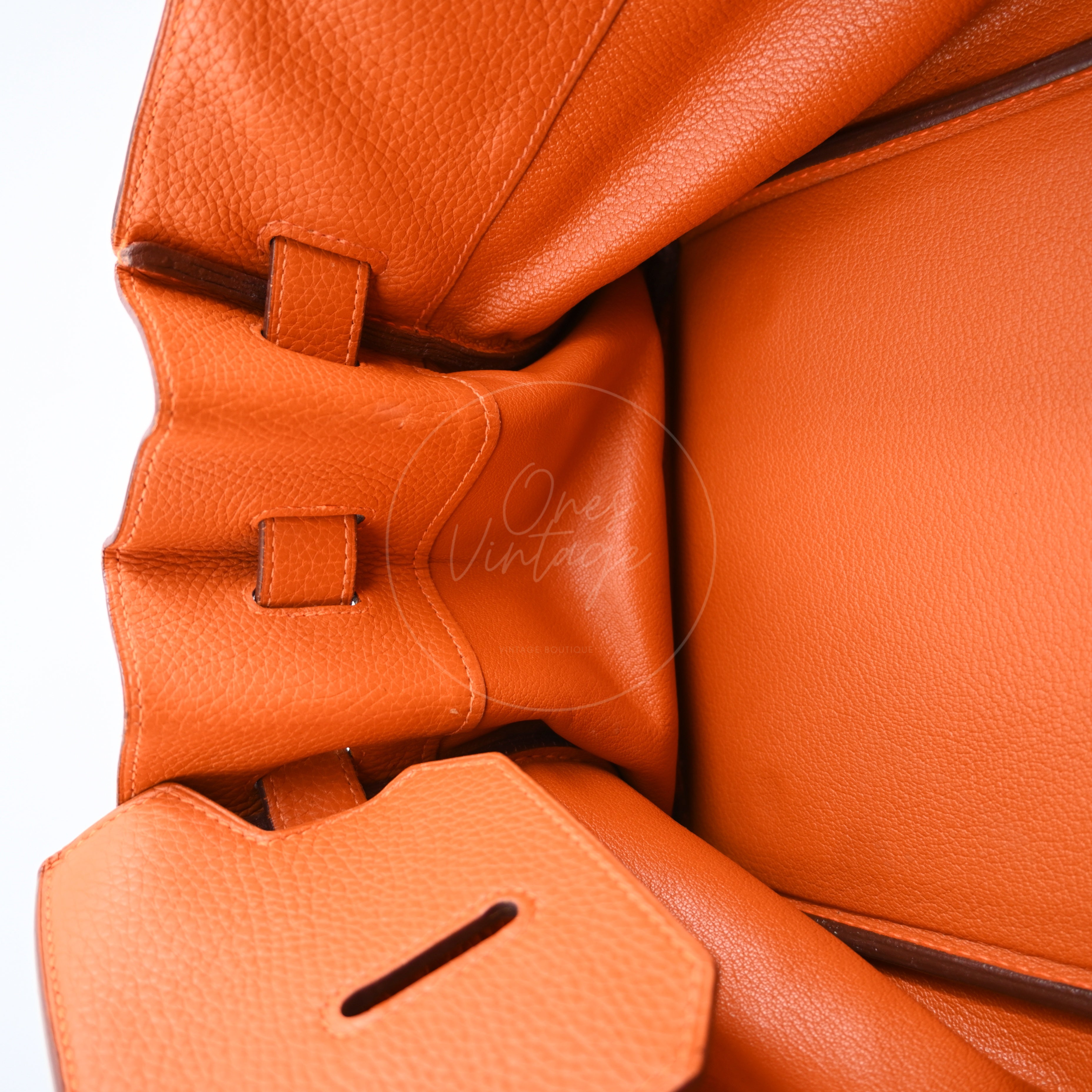 [Pre-owned] Hermes Shoulder Birkin 42 JPG Orange PHW Handbag