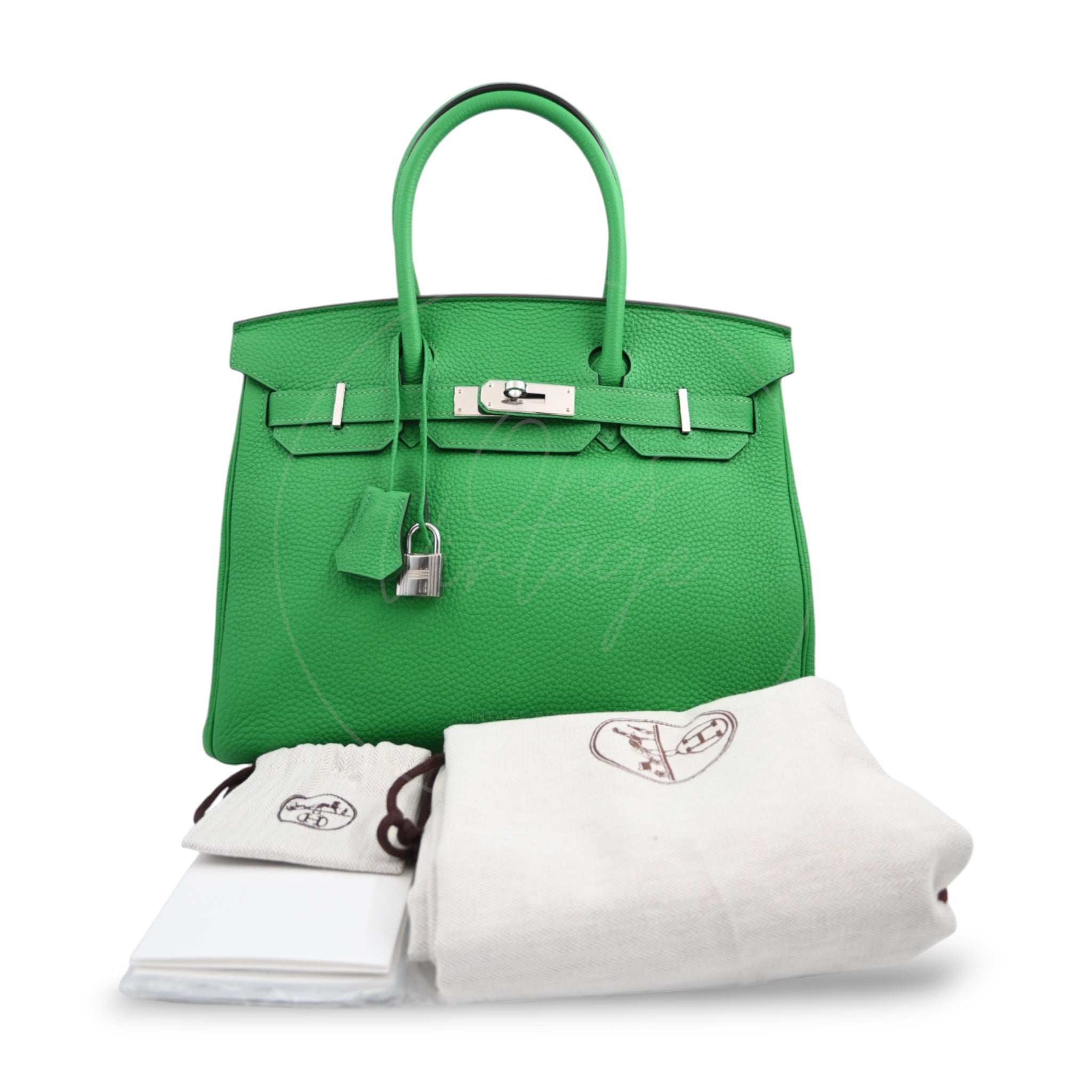 [Pre-owned] Hermes Birkin 30 Stamp Square R Bamboo