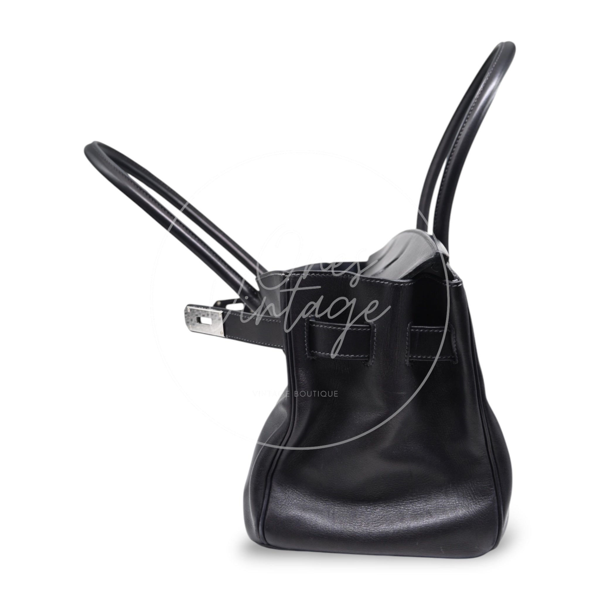 [Pre-owned] Hermes Birkin Shoulder PHW Black Stamp Square N