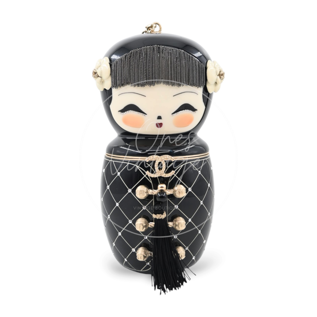 Chanel Resin Paris-Shanghai Doll Evening Bag GHW Black Series 12