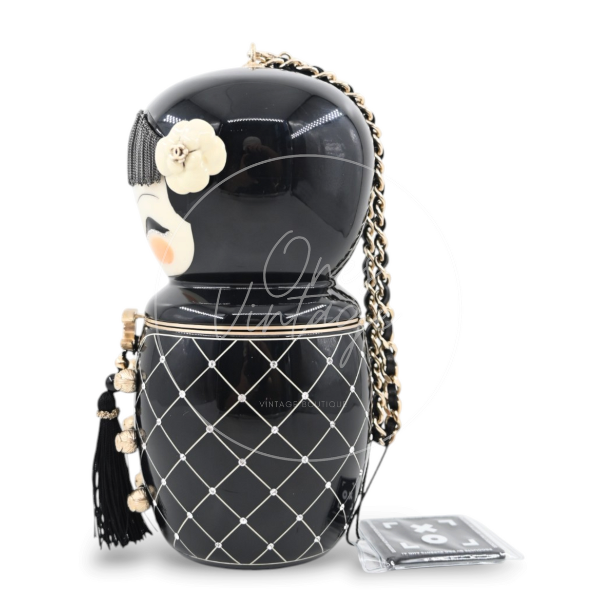 Chanel Resin Paris-Shanghai Doll Evening Bag GHW Black Series 12