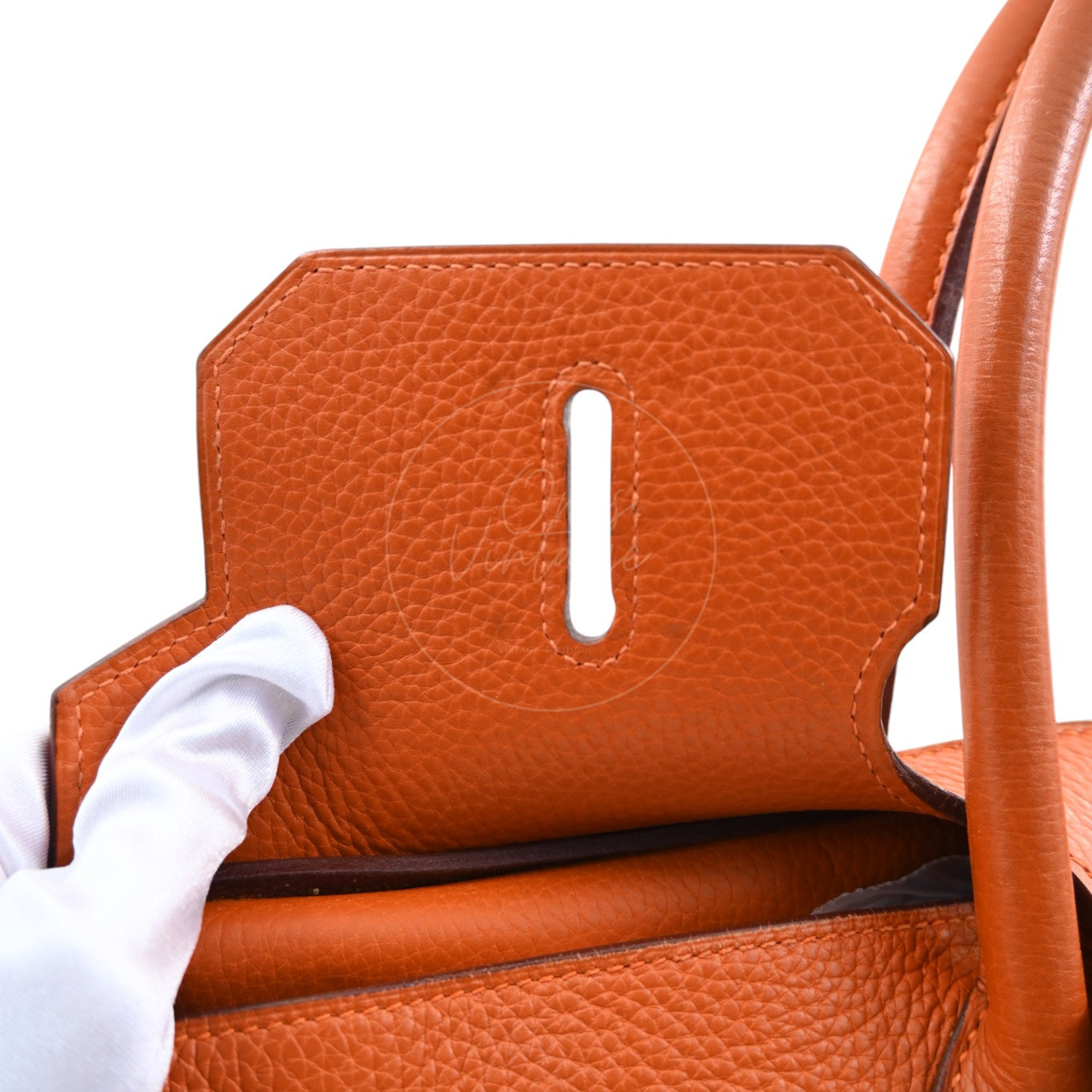 [Pre-owned] Hermes Shoulder Birkin 42 JPG Orange PHW Handbag