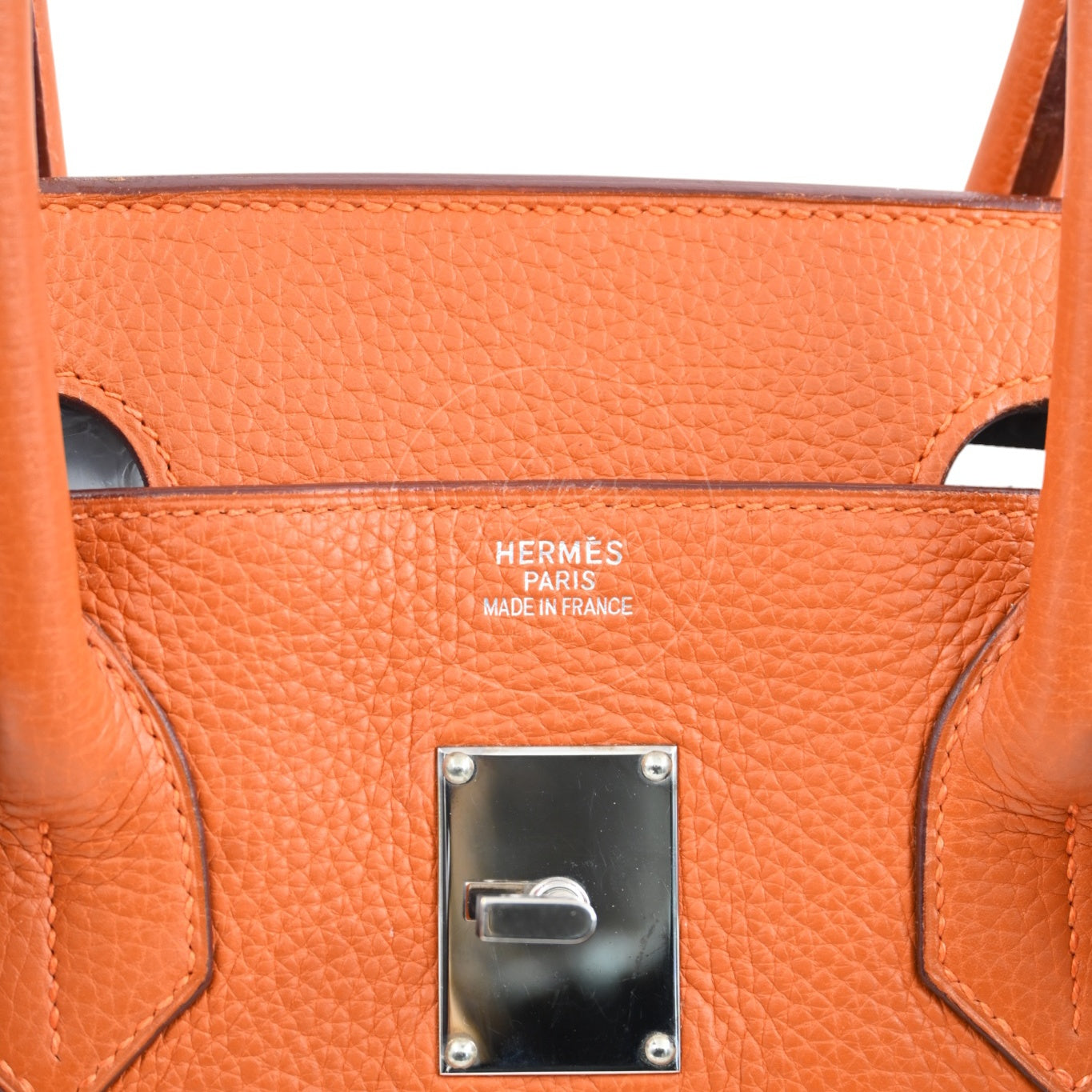 [Pre-owned] Hermes Shoulder Birkin 42 JPG Orange PHW Handbag