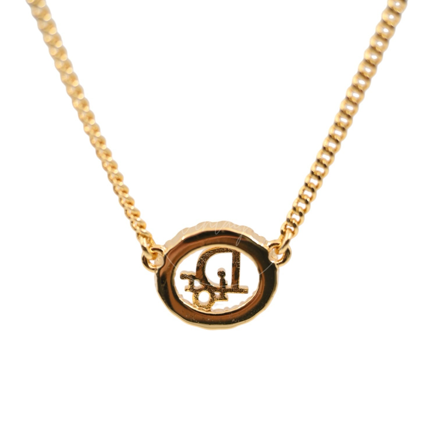 [Pre-owned] Christian Dior Crystal-embellished Logo-pendant Necklace