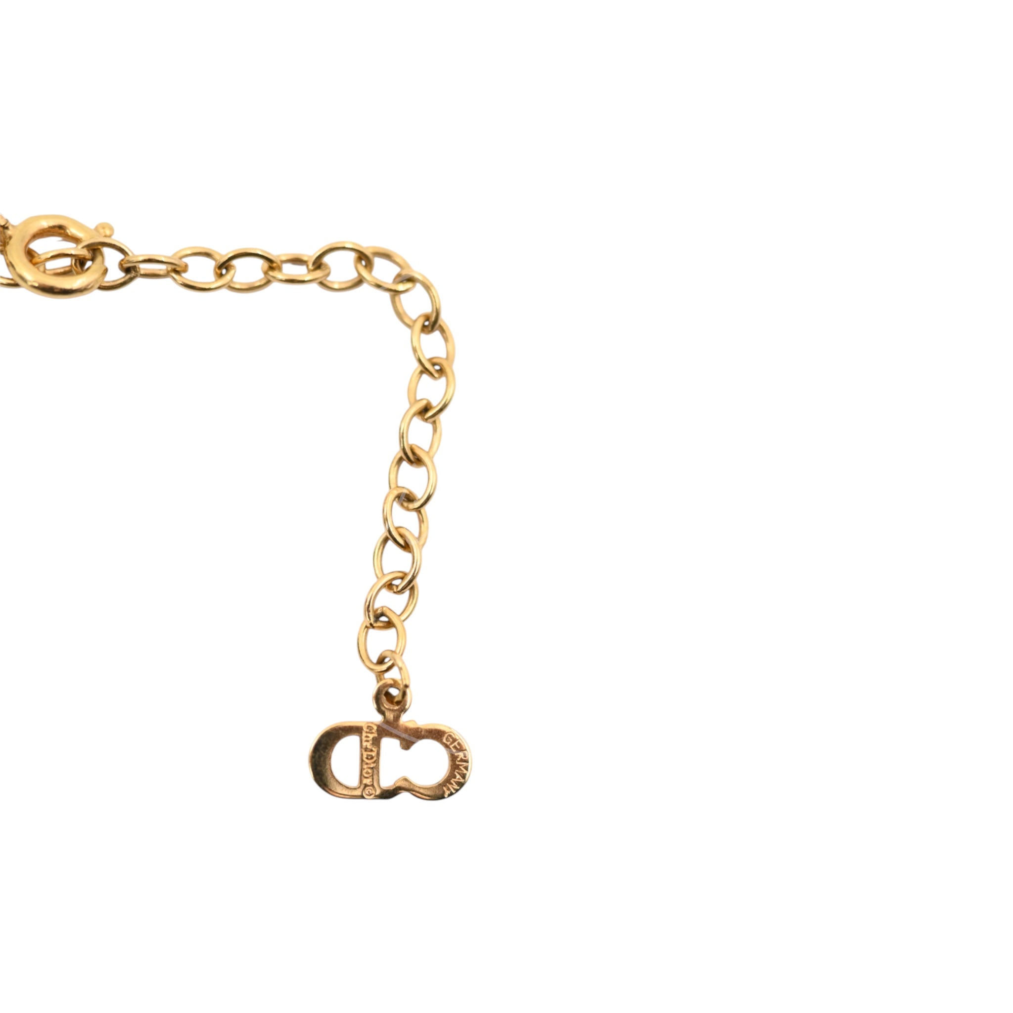 [Pre-owned] Christian Dior CD Logo Gold Necklace