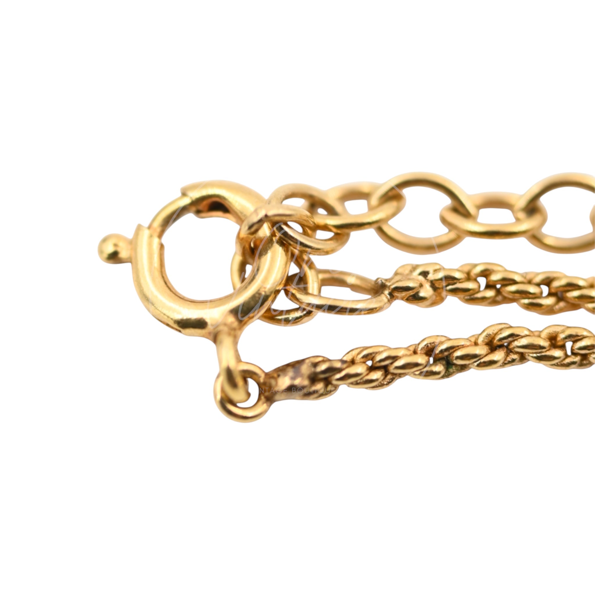 [Pre-owned] Christian Dior CD Logo Gold Necklace