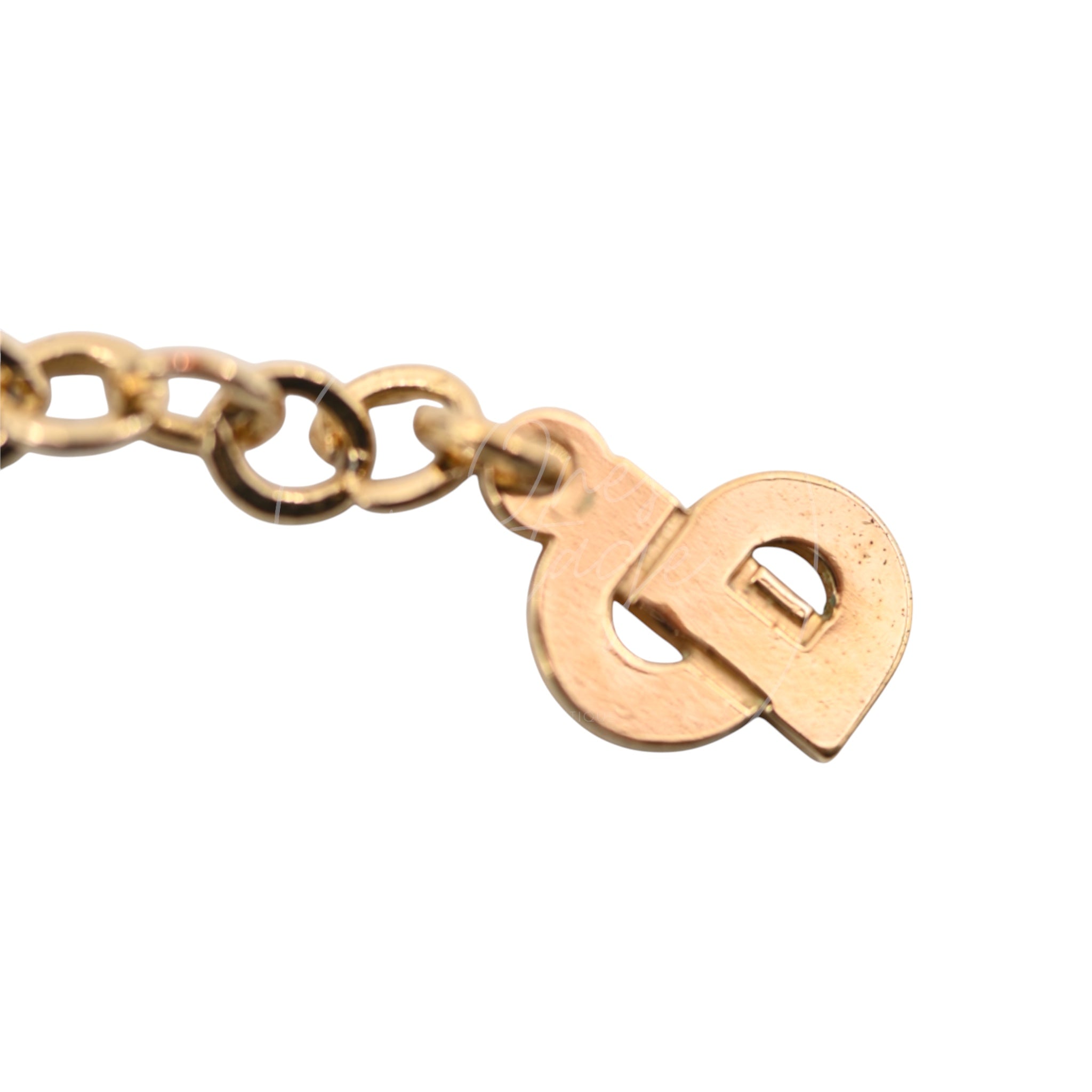 [Pre-owned] Dior Vintage 80s CD Logo Rhinestone Necklace