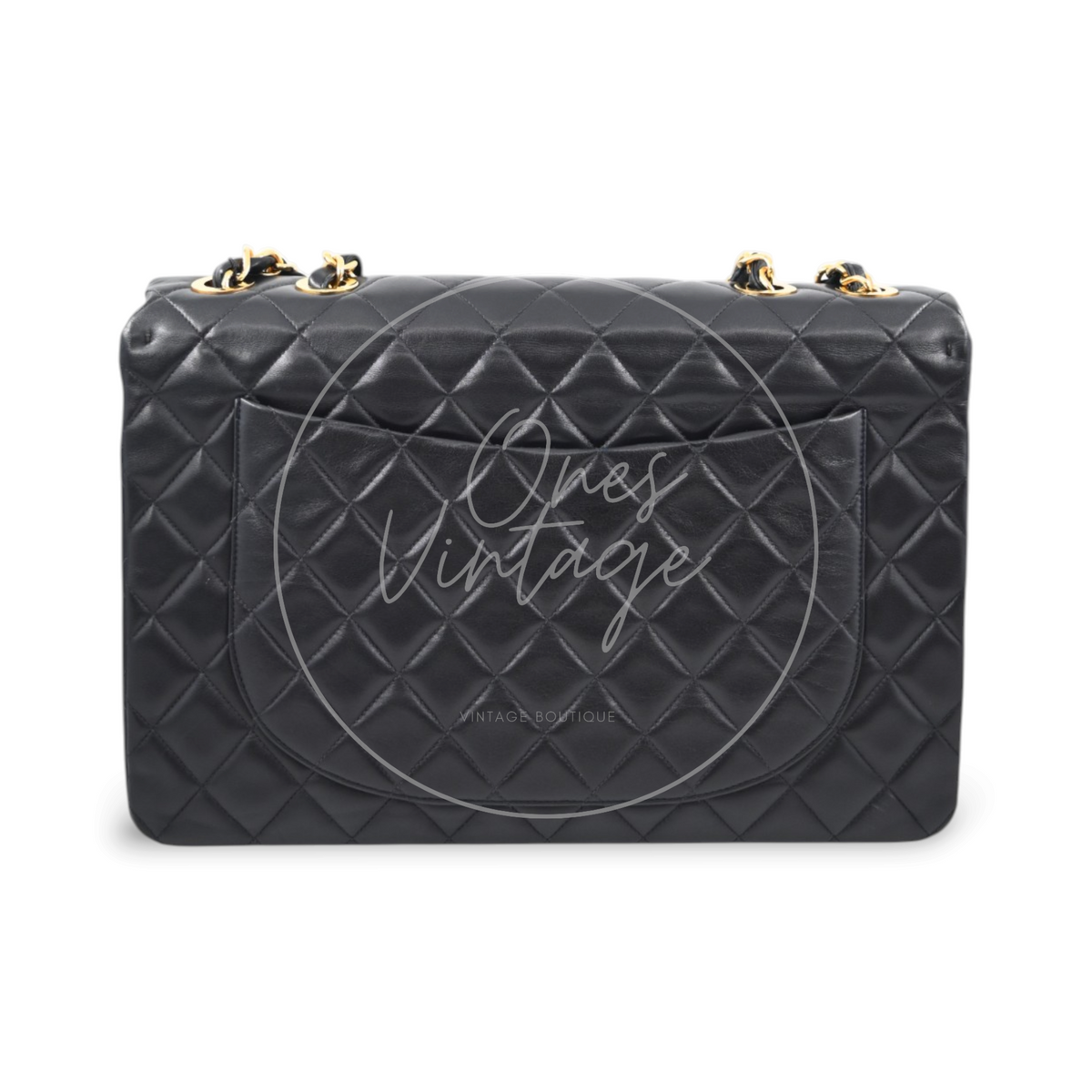 Chanel Maxi 34cm Black Flap Bag GHW Series 2