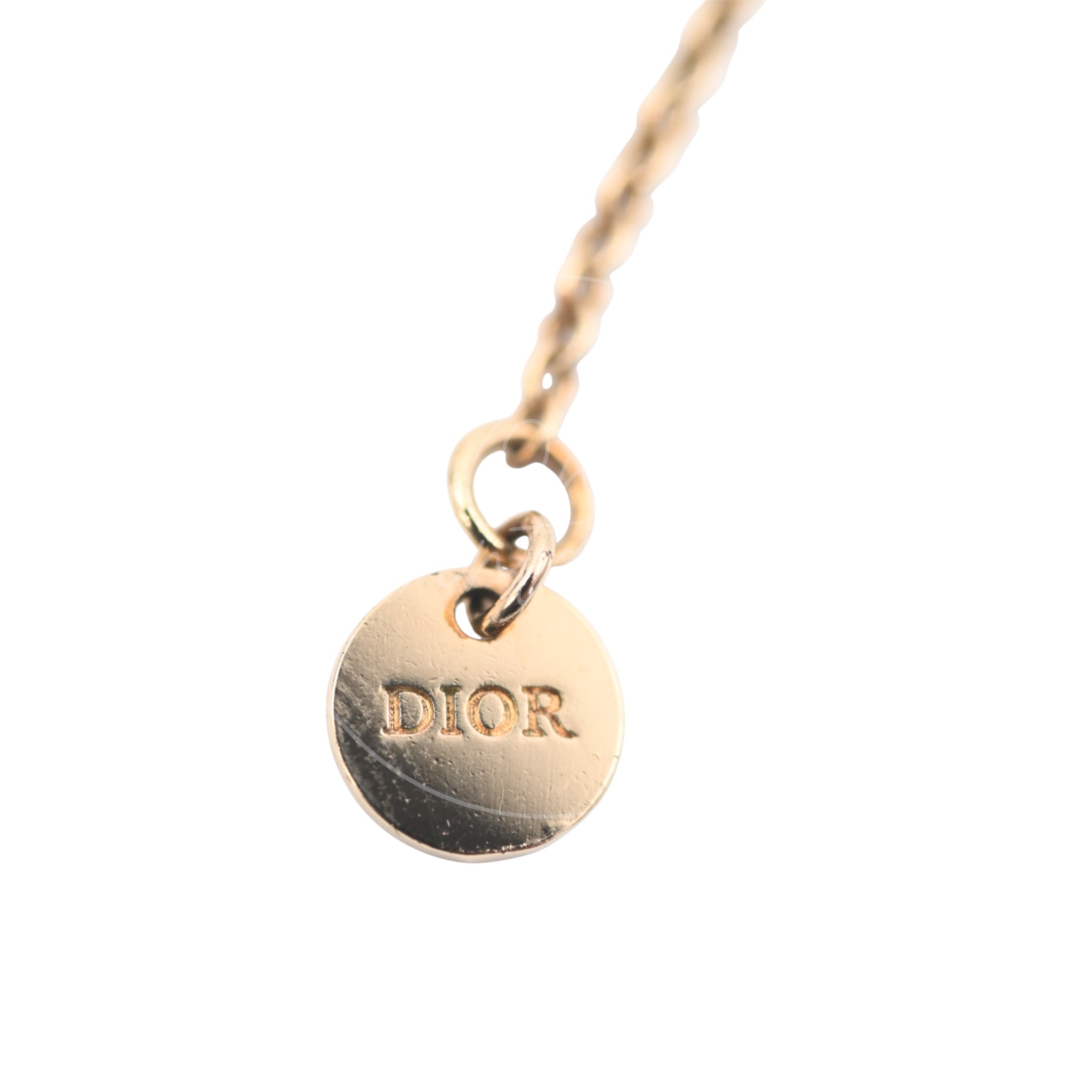 [Pre-owned] Dior Clair D Lune Crystal Gold Necklace