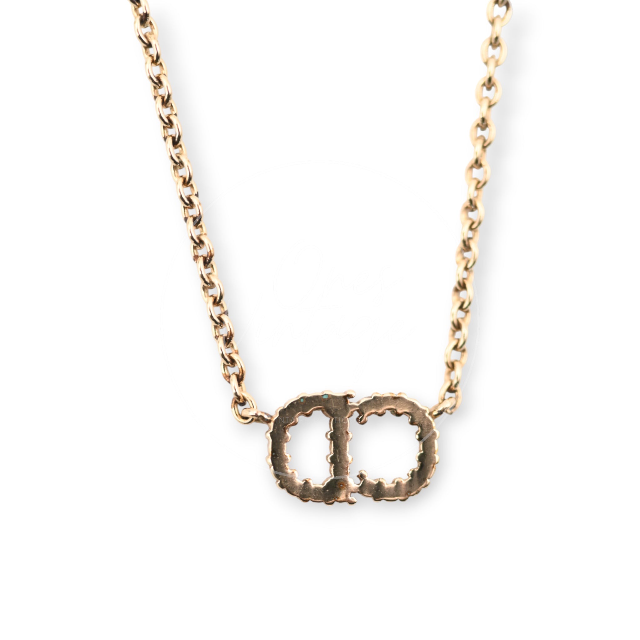 [Pre-owned] Dior Clair D Lune Crystal Gold Necklace