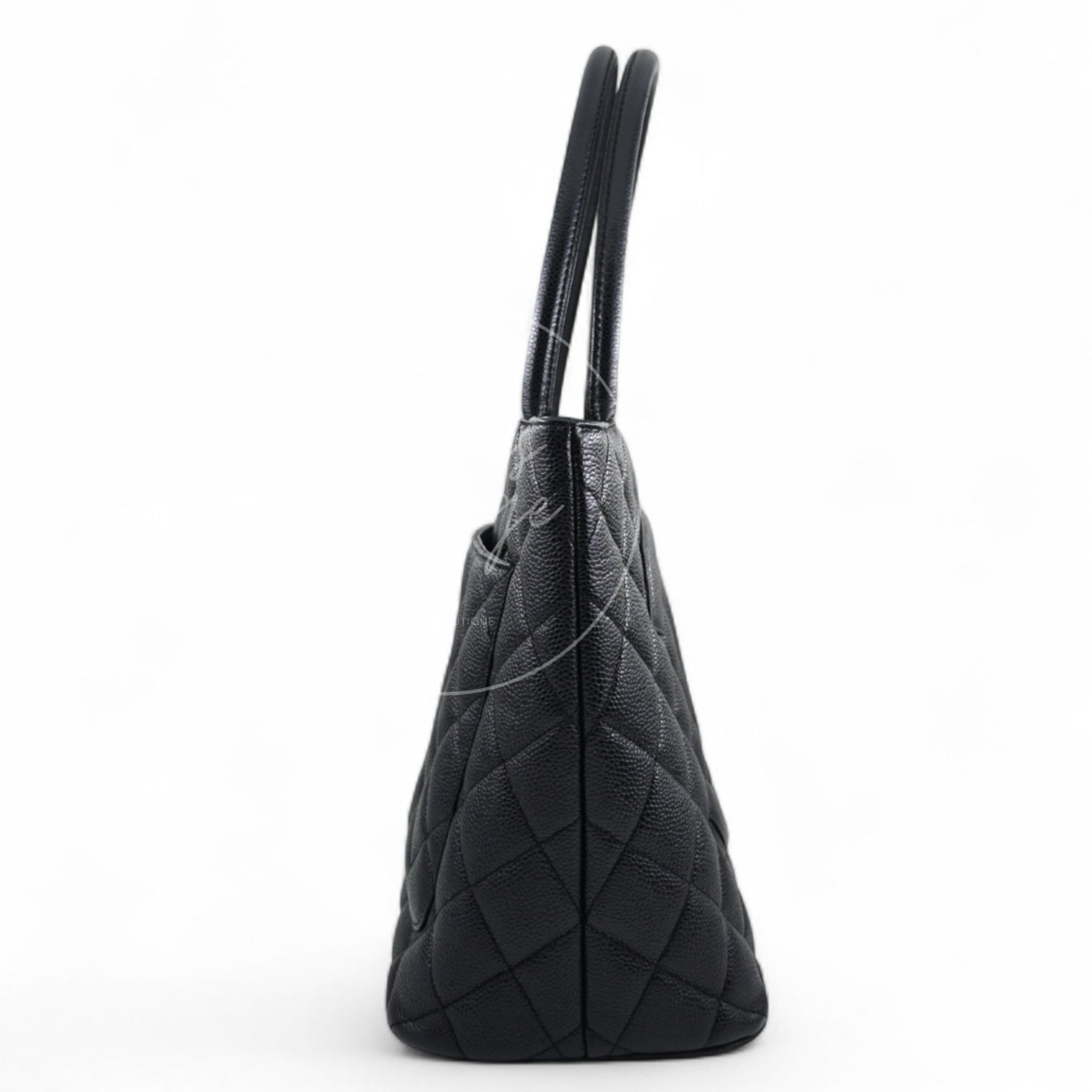 [Pre-owned] Chanel Black Caviar Vintage Medallion Tote Bag