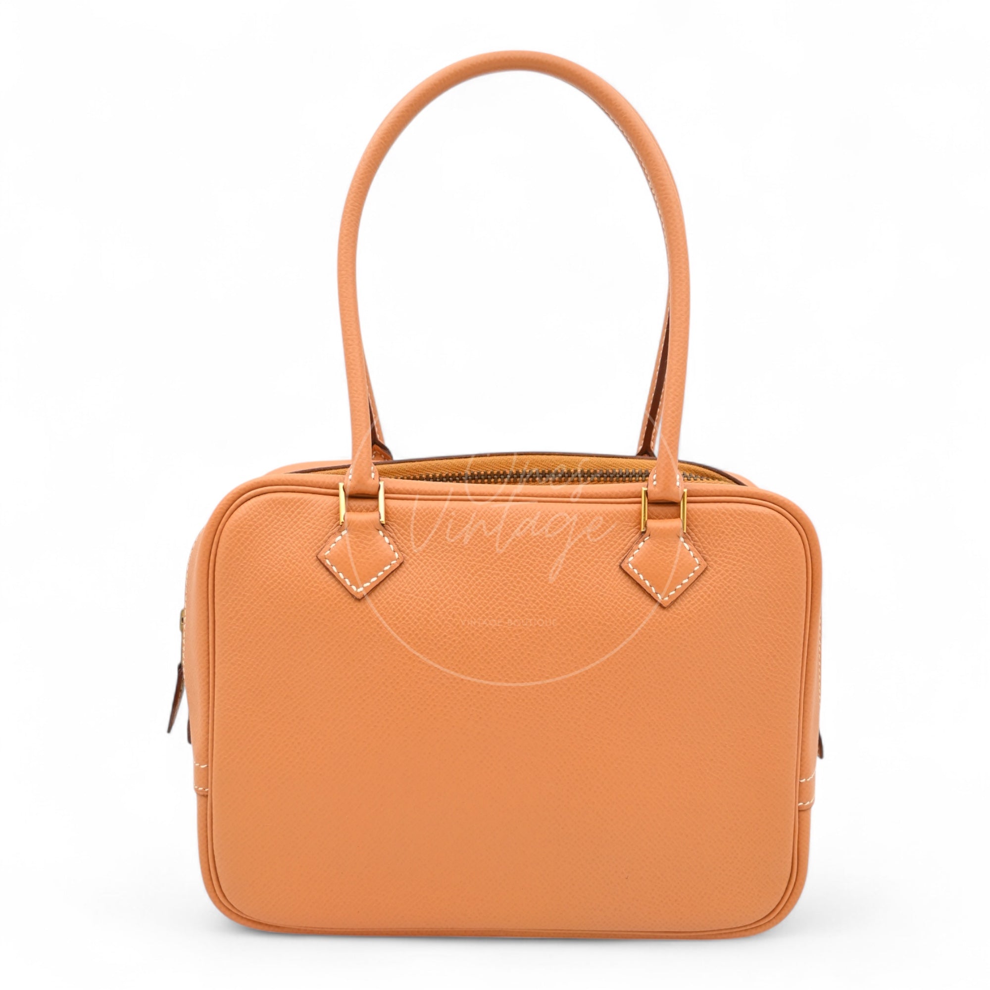 [Pre-owned] Hermes Mini Plume Natural Epsom GHW Stamp Circle W