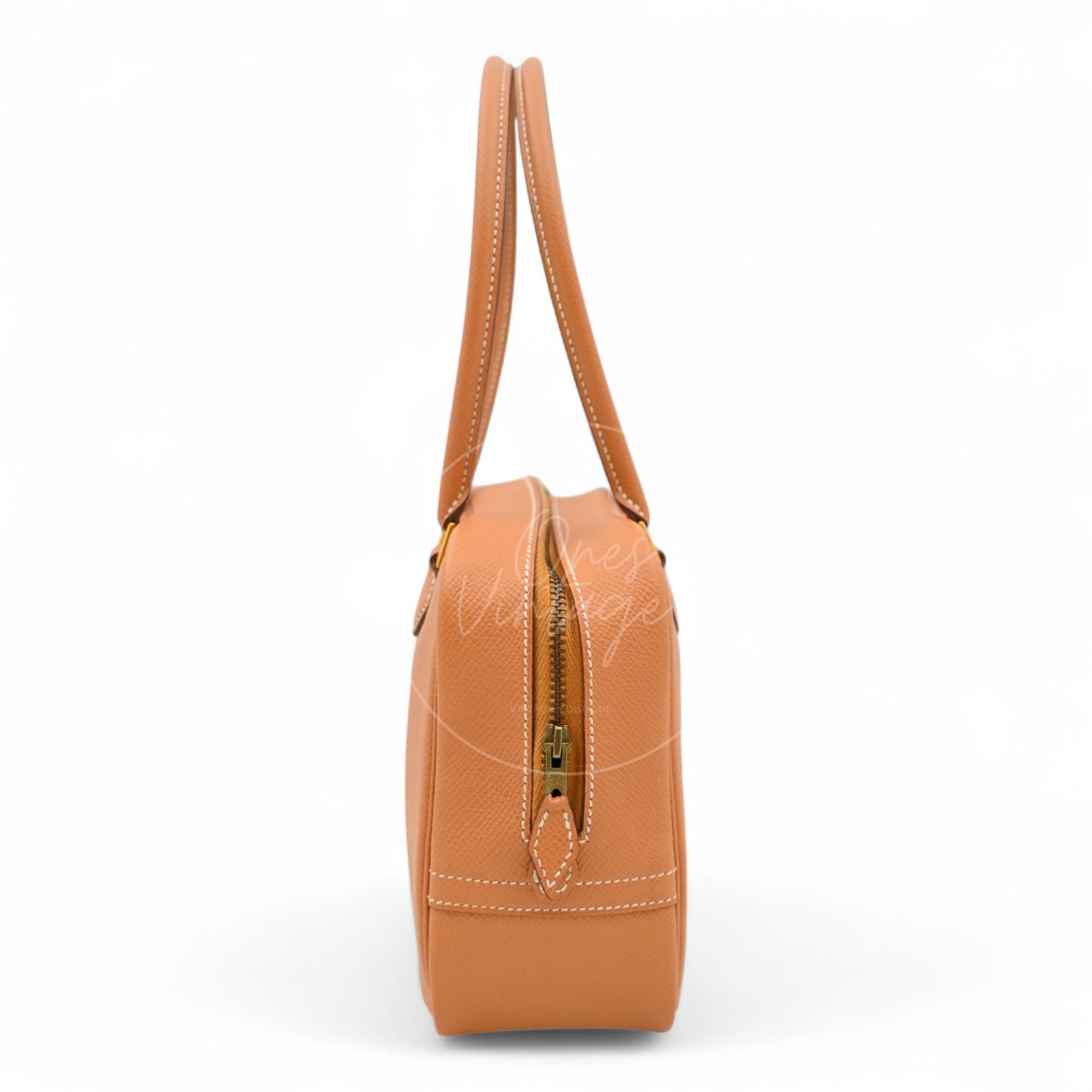 [Pre-owned] Hermes Mini Plume Natural Epsom GHW Stamp Circle W
