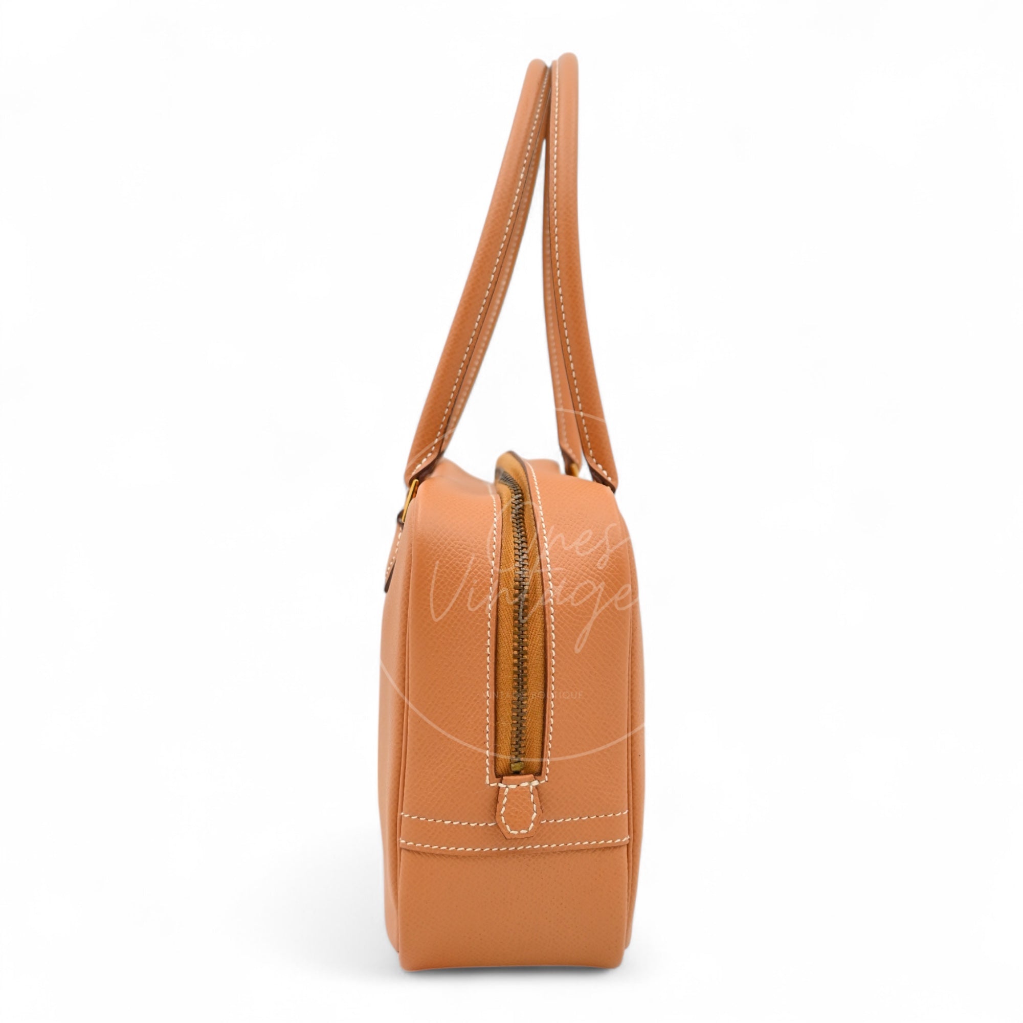 [Pre-owned] Hermes Mini Plume Natural Epsom GHW Stamp Circle W