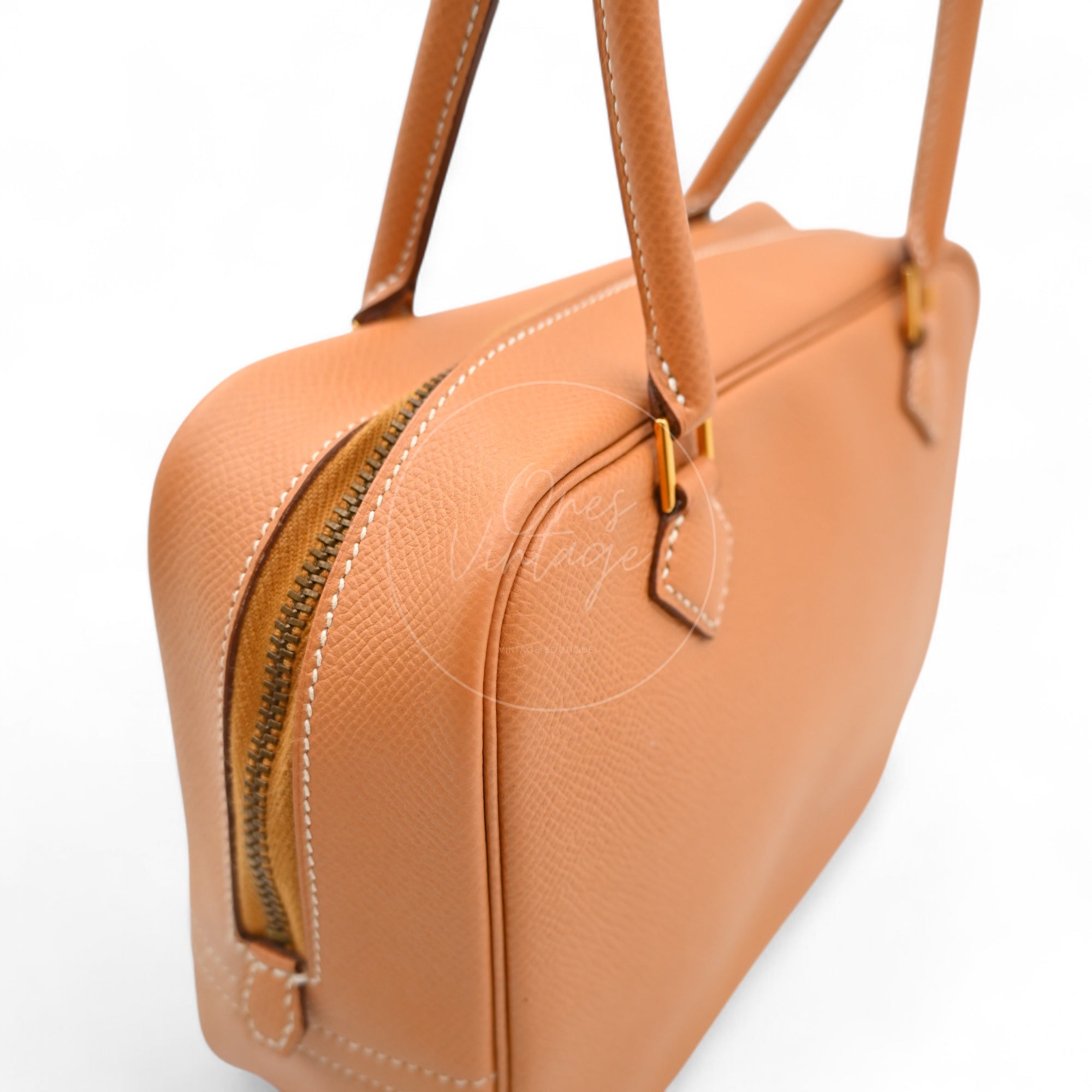 [Pre-owned] Hermes Mini Plume Natural Epsom GHW Stamp Circle W
