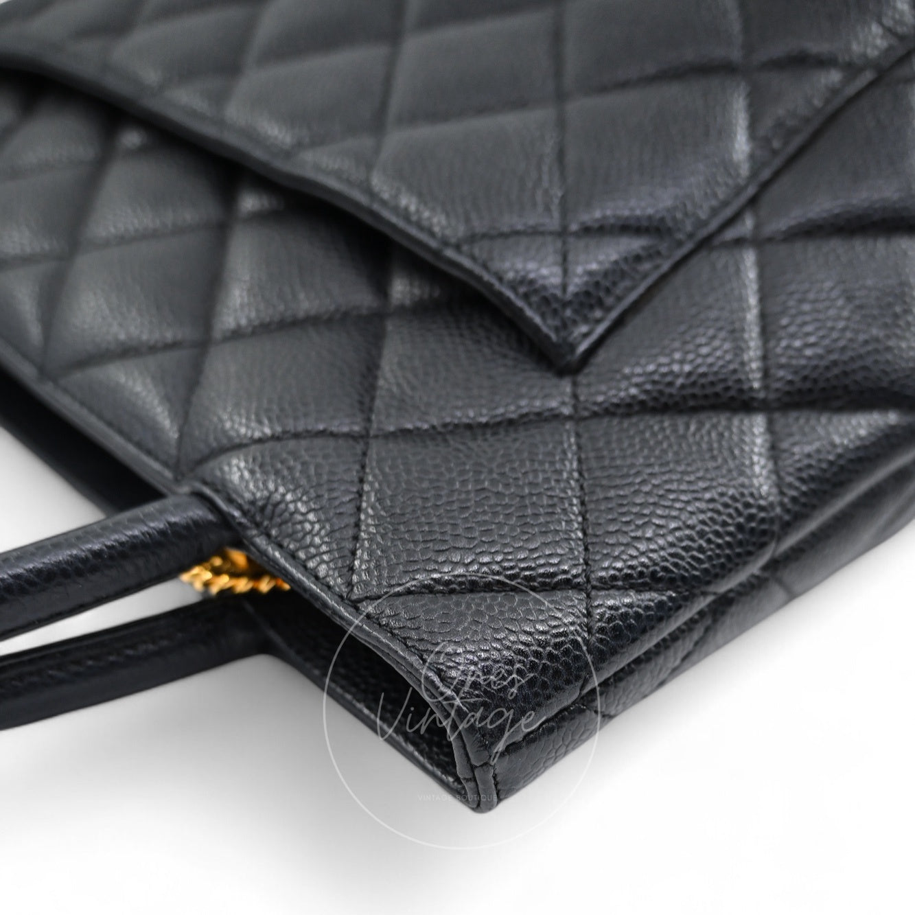 [Pre-owned] Chanel Black Caviar Vintage Medallion Tote Bag