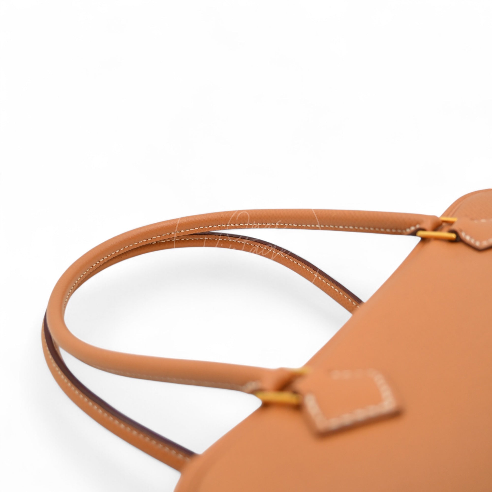 [Pre-owned] Hermes Mini Plume Natural Epsom GHW Stamp Circle W