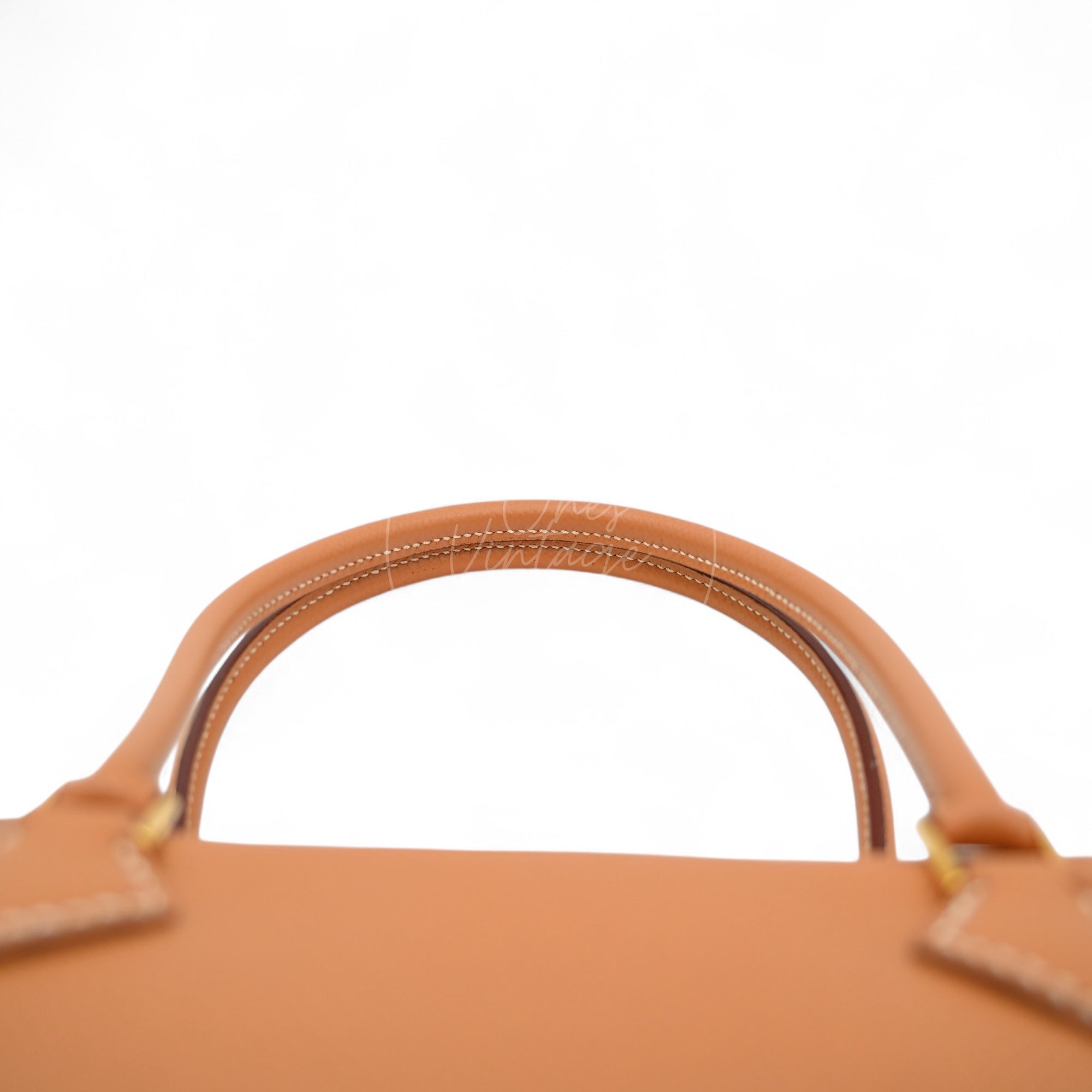 [Pre-owned] Hermes Mini Plume Natural Epsom GHW Stamp Circle W