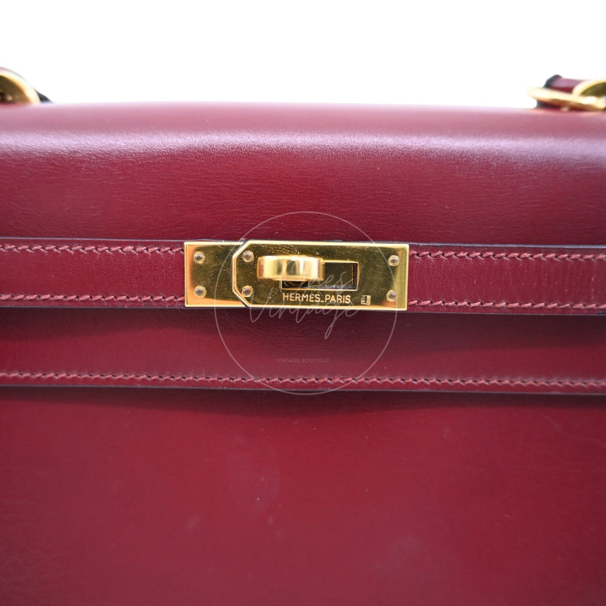 Hermès Mini Kelly 20 Burgundy GHW Circle Q