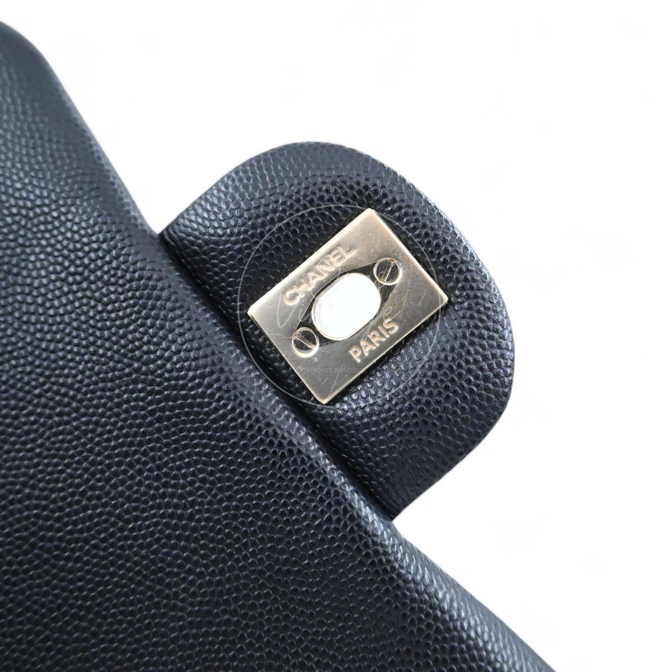 [Pre-owned] Chanel Black Caviar Mini Square Classic Flap Bag