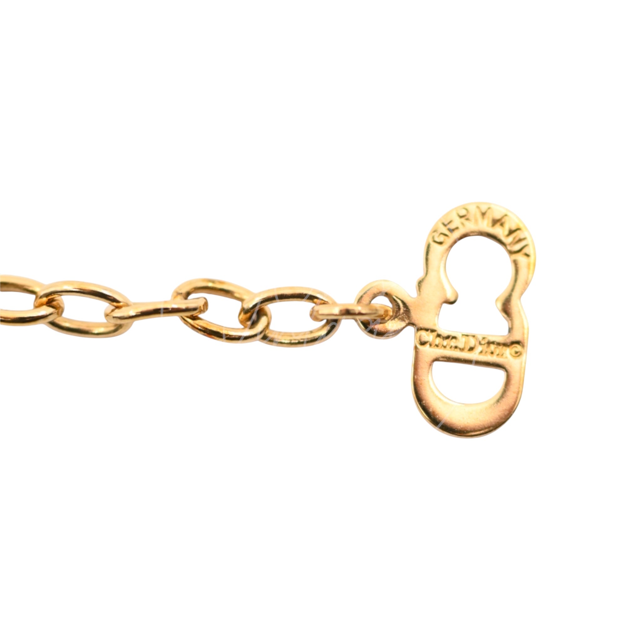 [Pre-owned] Dior Vintage Circle CD Logo Gold Necklace