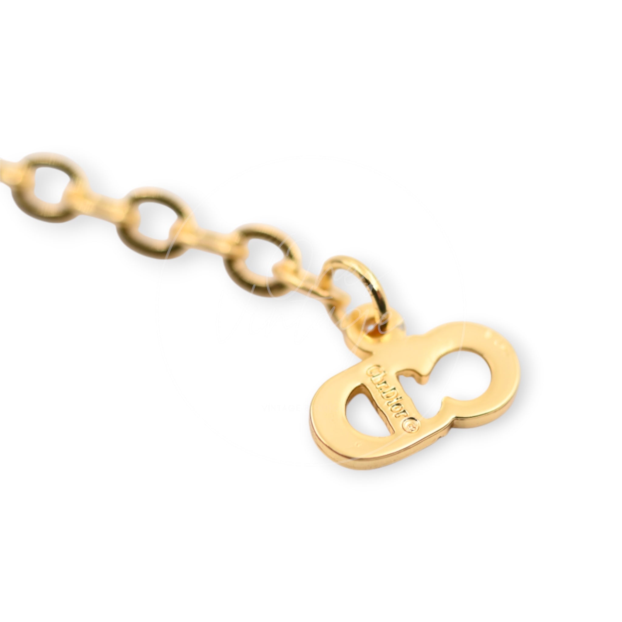 [Pre-owned] Christian Dior Crystal-embellished Logo-pendant Necklace