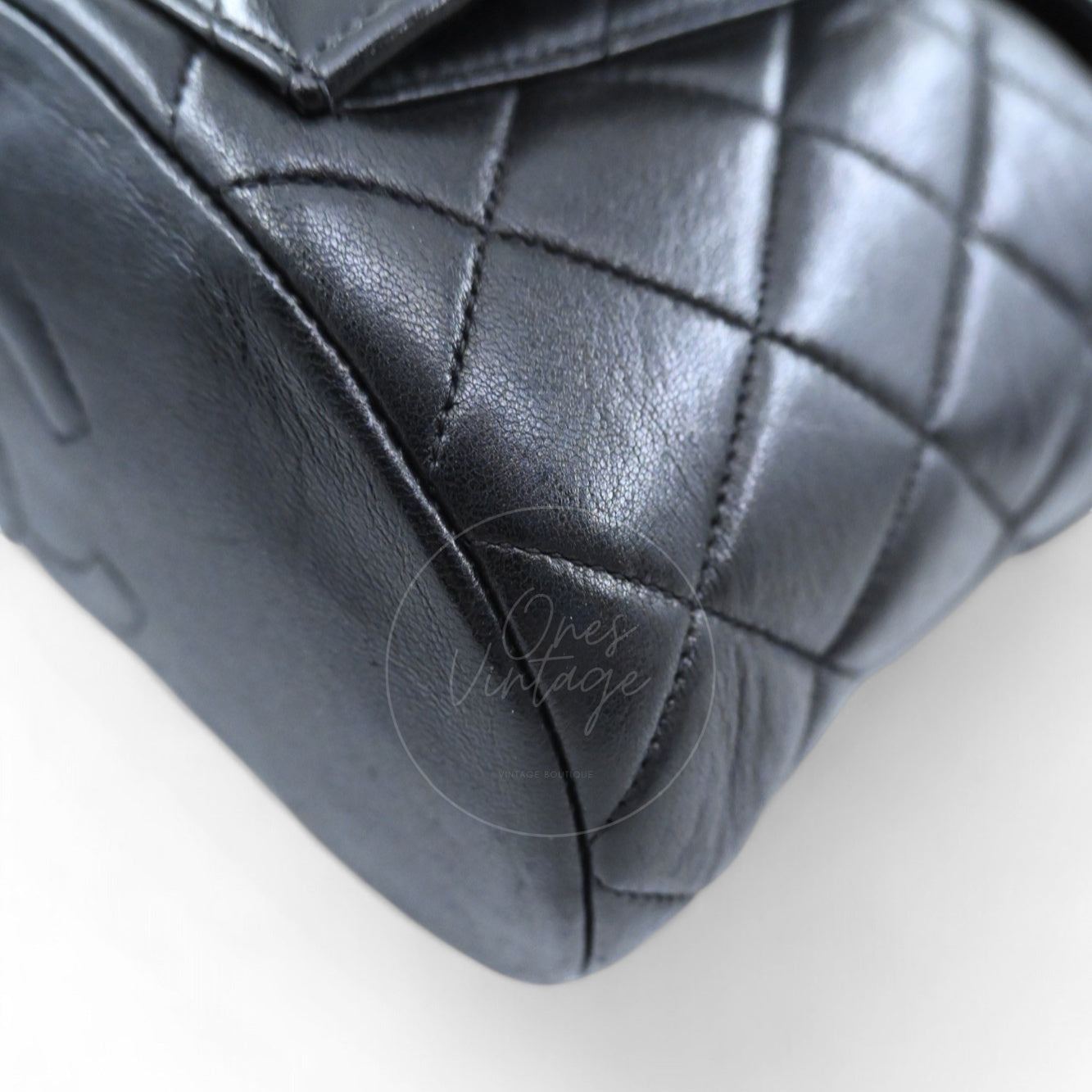 [Pre-owned] Chanel Vintage Black lambskin Large Duma Backpack