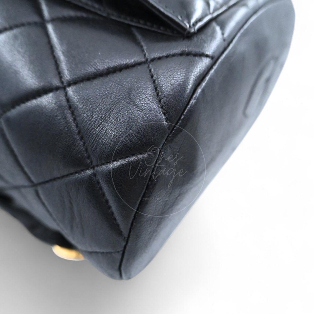 [Pre-owned] Chanel Vintage Black lambskin Large Duma Backpack