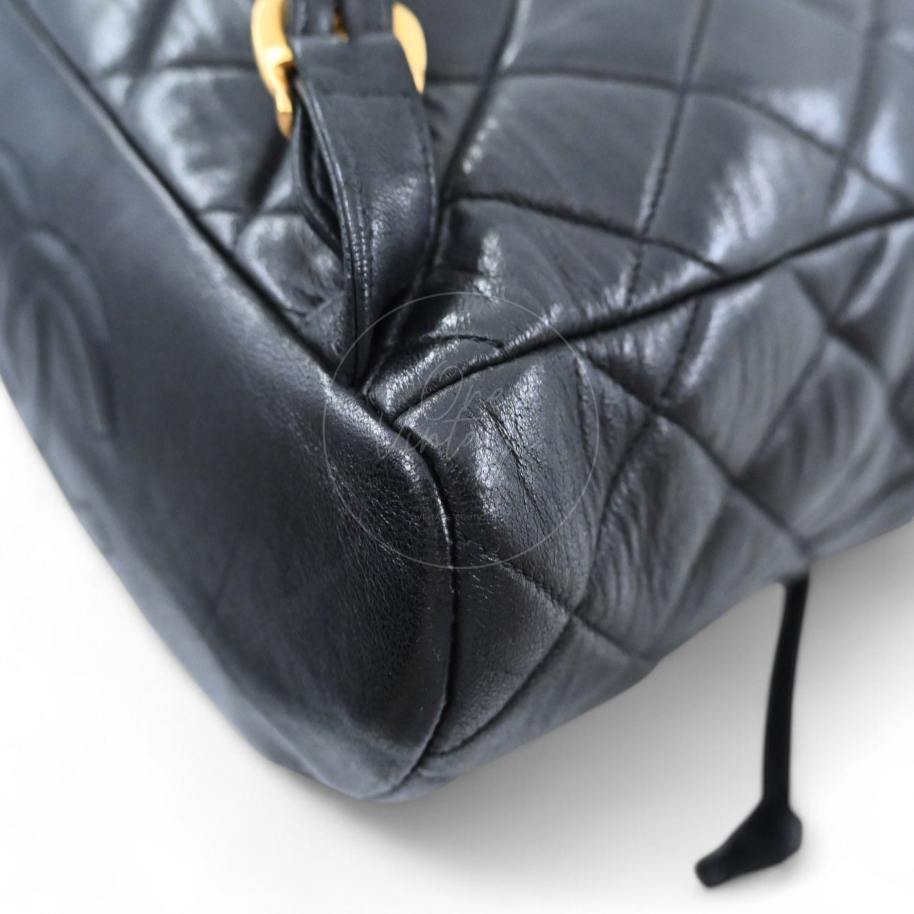 [Pre-owned] Chanel Vintage Black lambskin Large Duma Backpack
