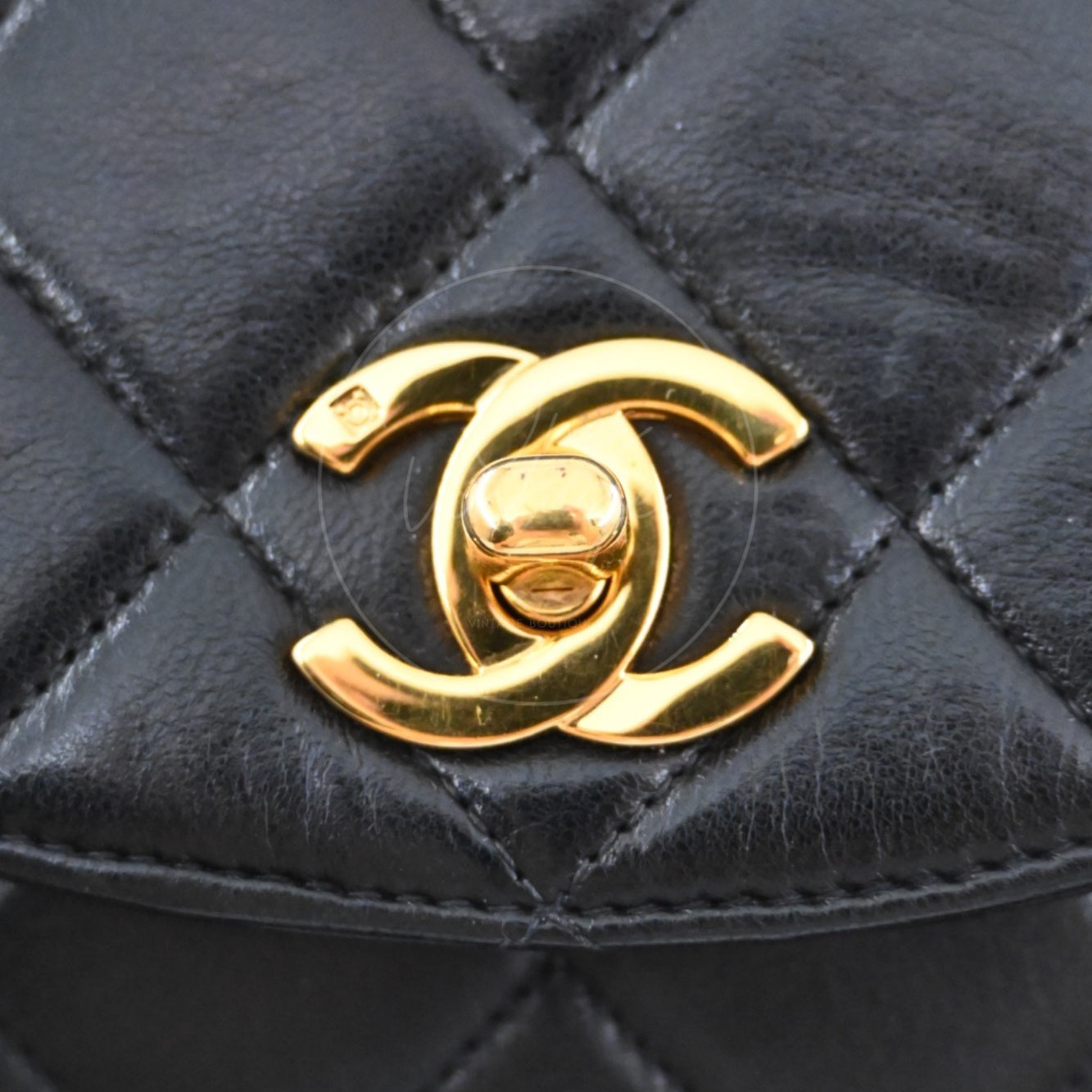 [Pre-owned] Chanel Vintage Black lambskin Large Duma Backpack