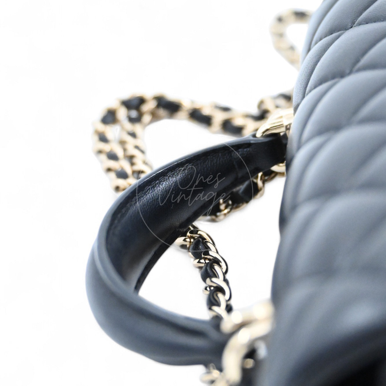 [Pre-owned] Chanel Lambskin Mini Rectangular Flap Black Bag With Top Handle