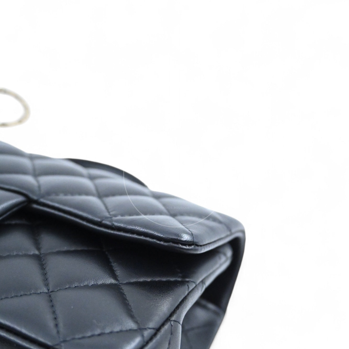 [Pre-owned] Chanel Lambskin Mini Rectangular Flap Black Bag With Top Handle