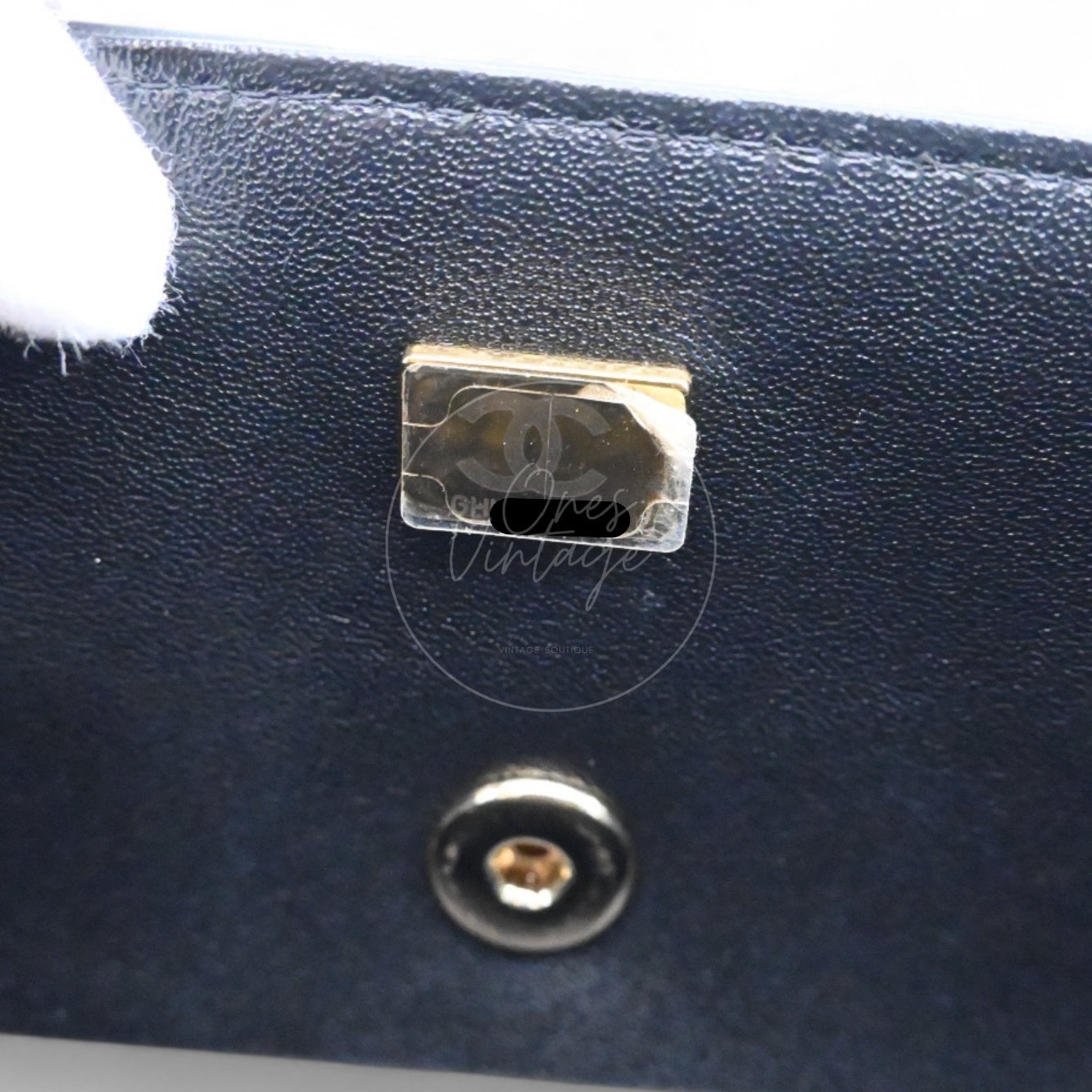 [Pre-owned] Chanel Lambskin Mini Rectangular Flap Black Bag With Top Handle