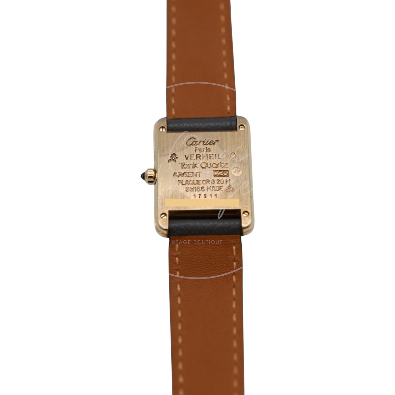 Cartier Vermeil Tank Quartz Grey