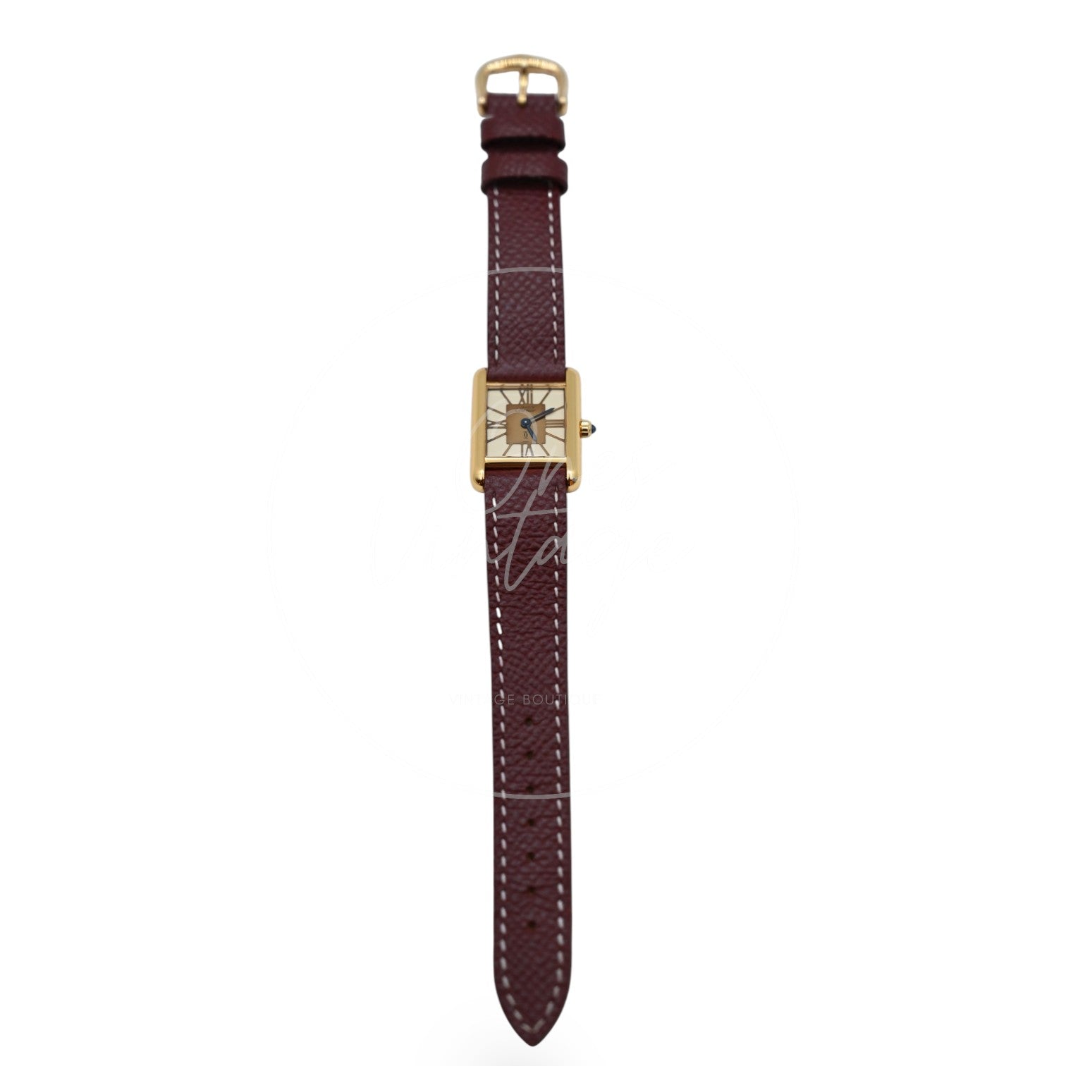 [Pre-owned] Cartier Tank Quartz 366001 Maroon