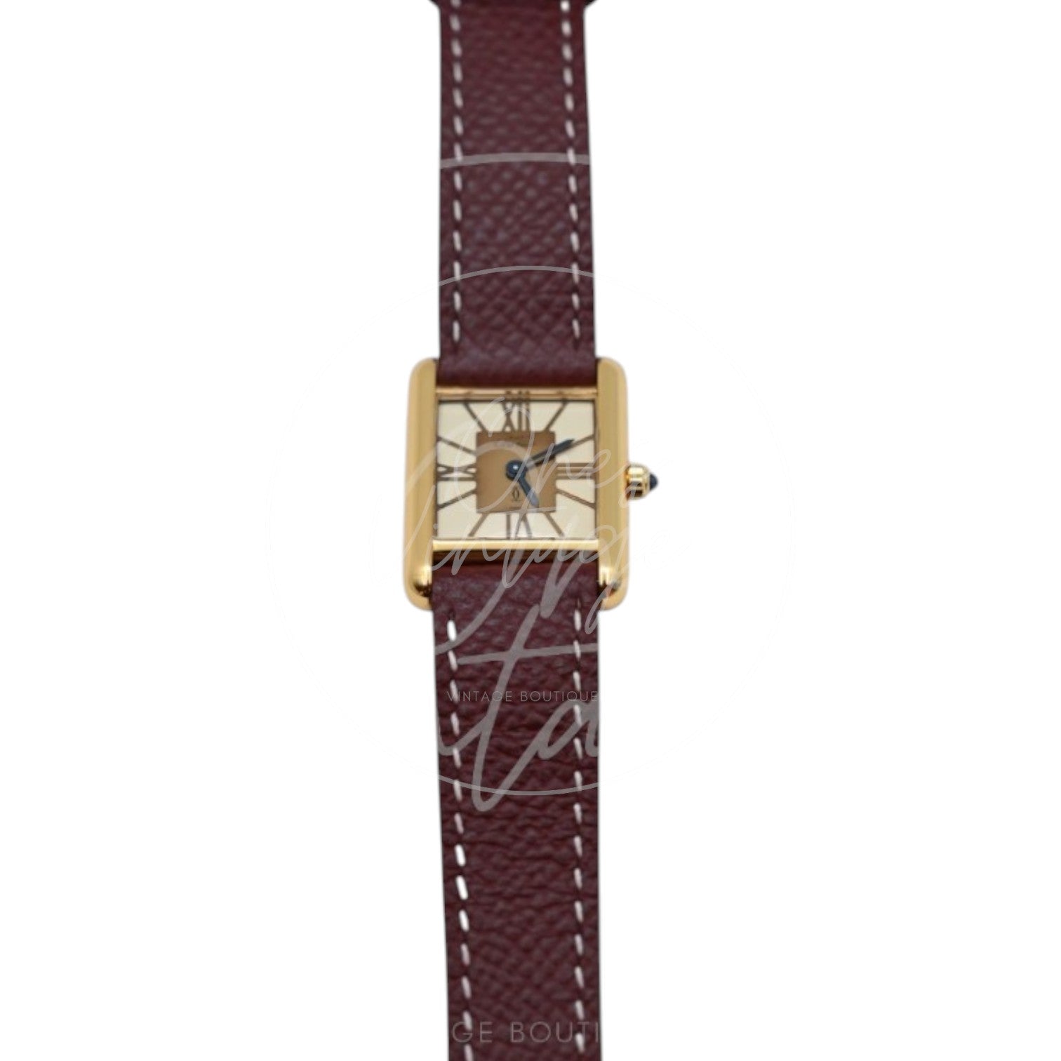 [Pre-owned] Cartier Tank Quartz 366001 Maroon