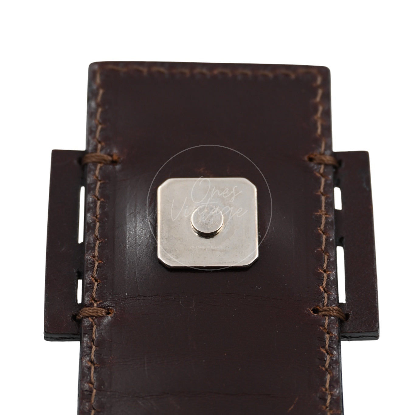 [Pre-owned] Fendi Brown Pony Hair Brown Black Shoulder Bag