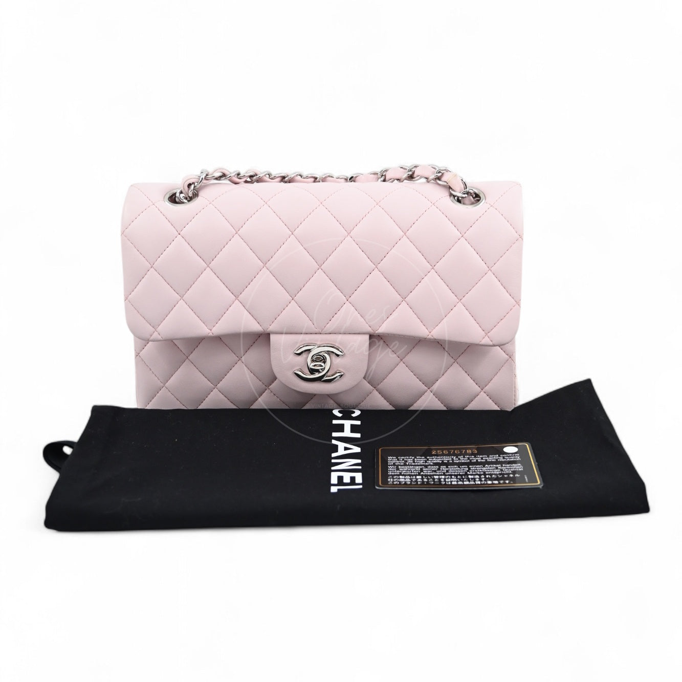 [Pre-owned] Chanel CF23 Pink Lambskin Small Classic Flap Bag