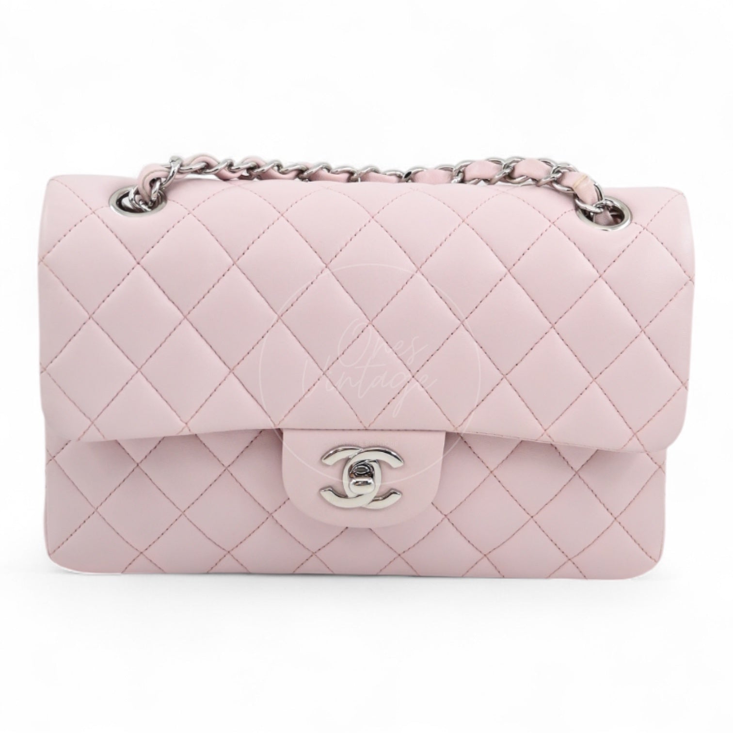 [Pre-owned] Chanel CF23 Pink Lambskin Small Classic Flap Bag