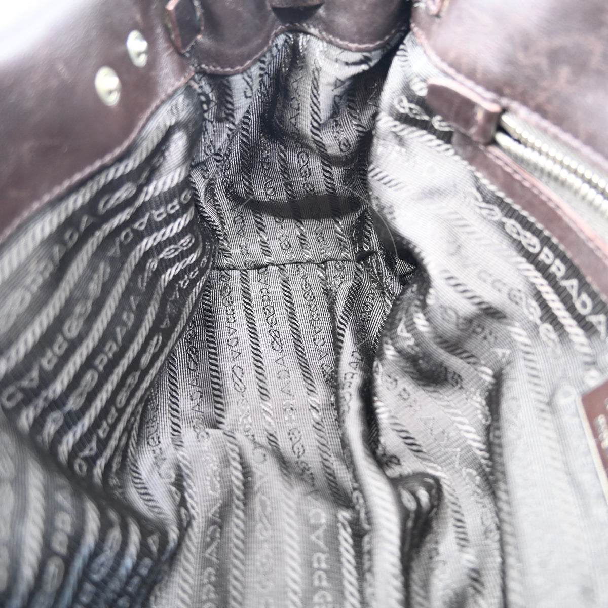 Prada Cavallino Zebra Print Easy Bag Calf Hair SWH Brown and White