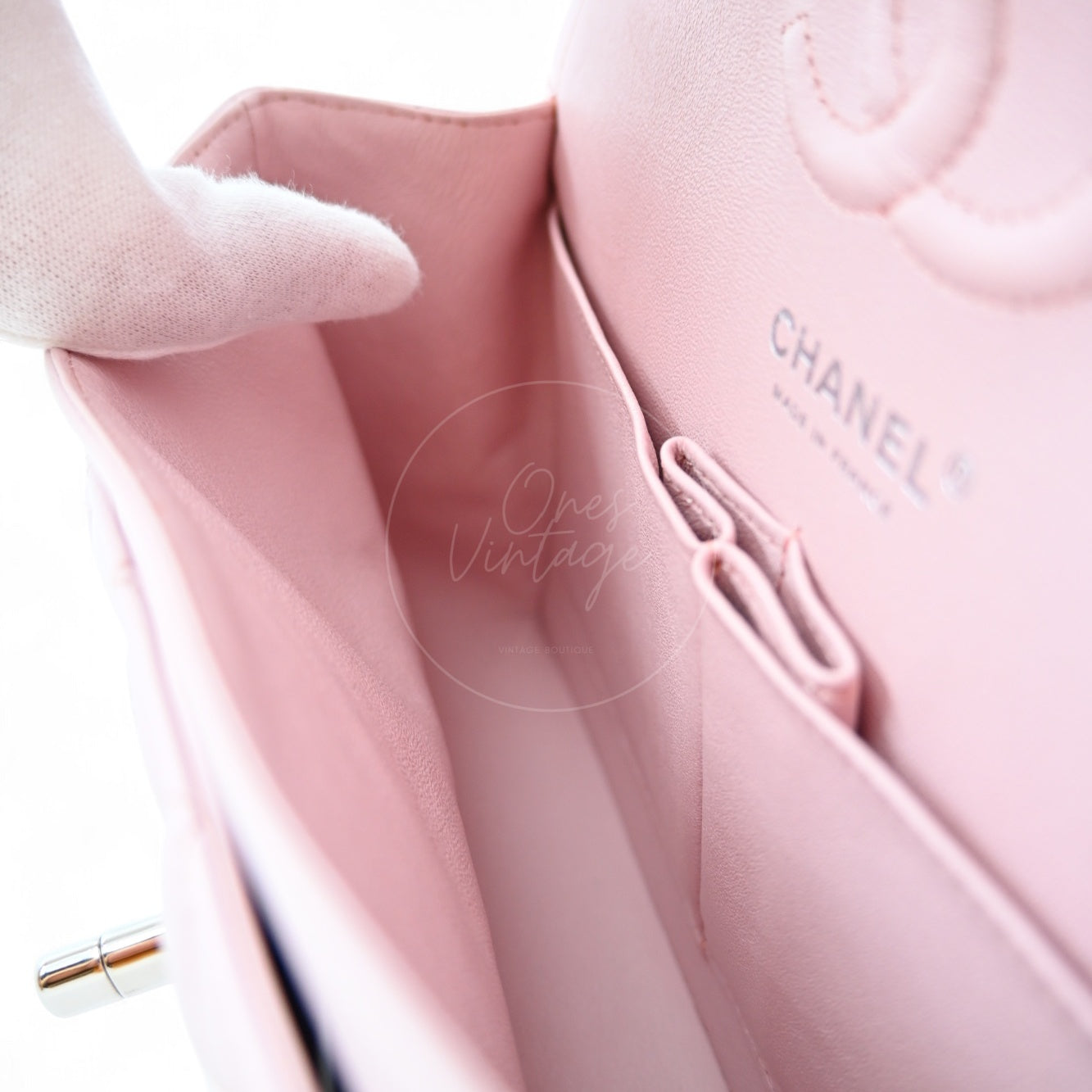 [Pre-owned] Chanel CF23 Pink Lambskin Small Classic Flap Bag