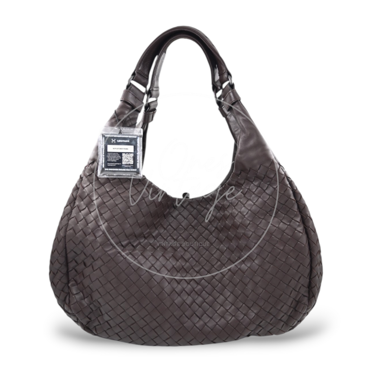 Bottega Veneta Ebeno Woven Campana Bag