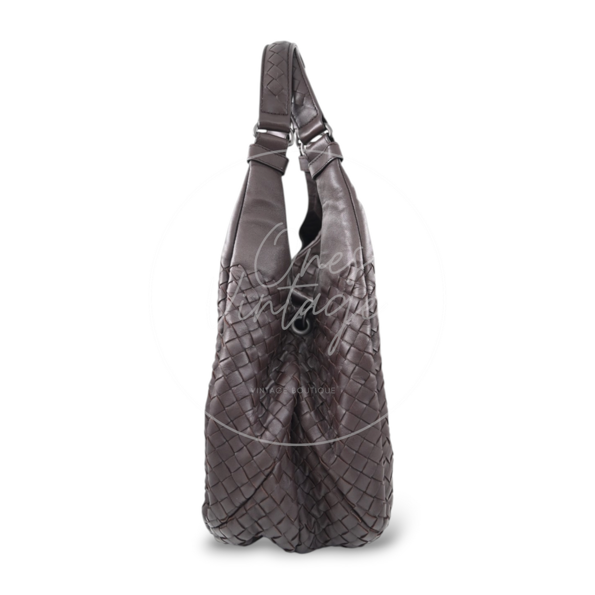 Bottega Veneta Ebeno Woven Campana Bag