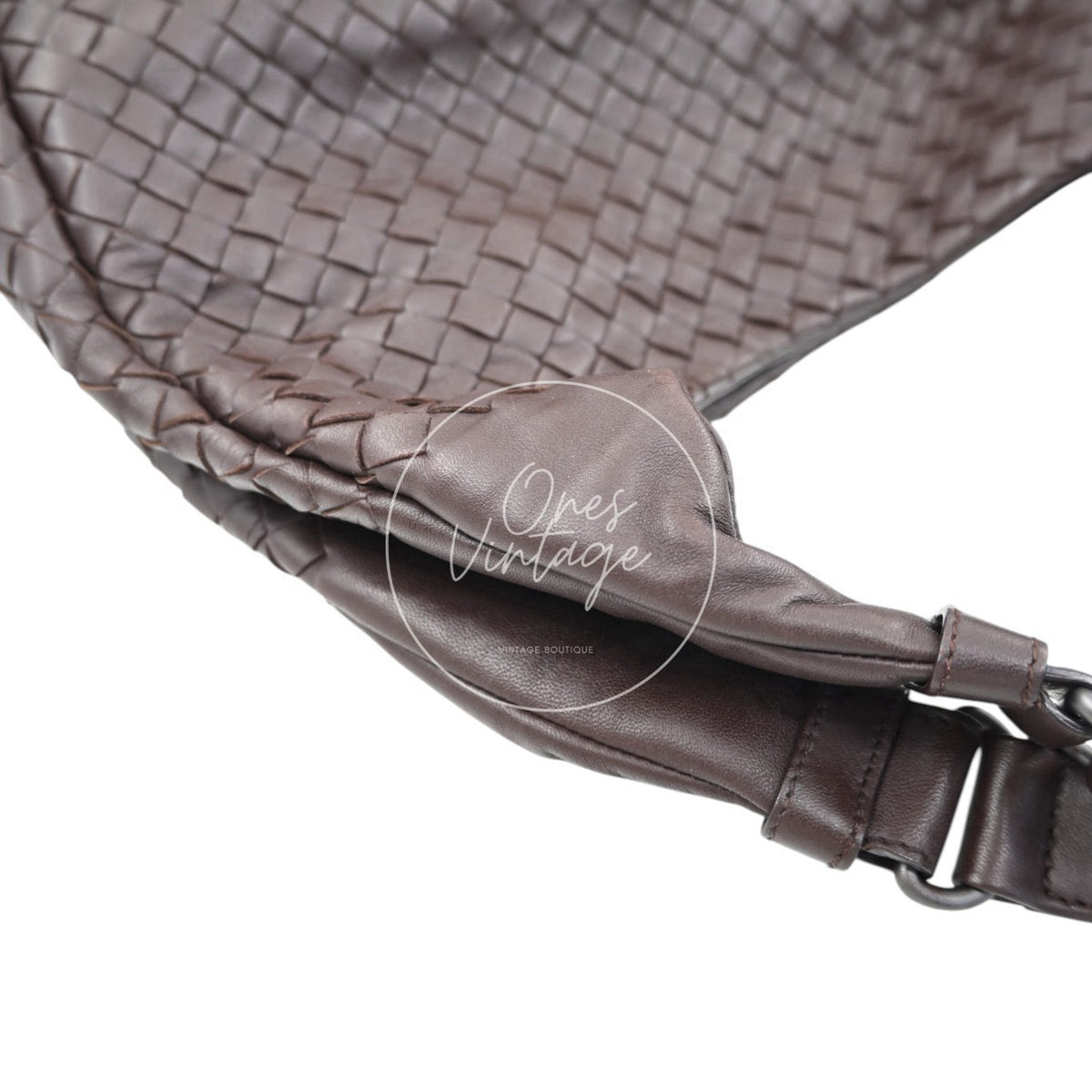 Bottega Veneta Ebeno Woven Campana Bag