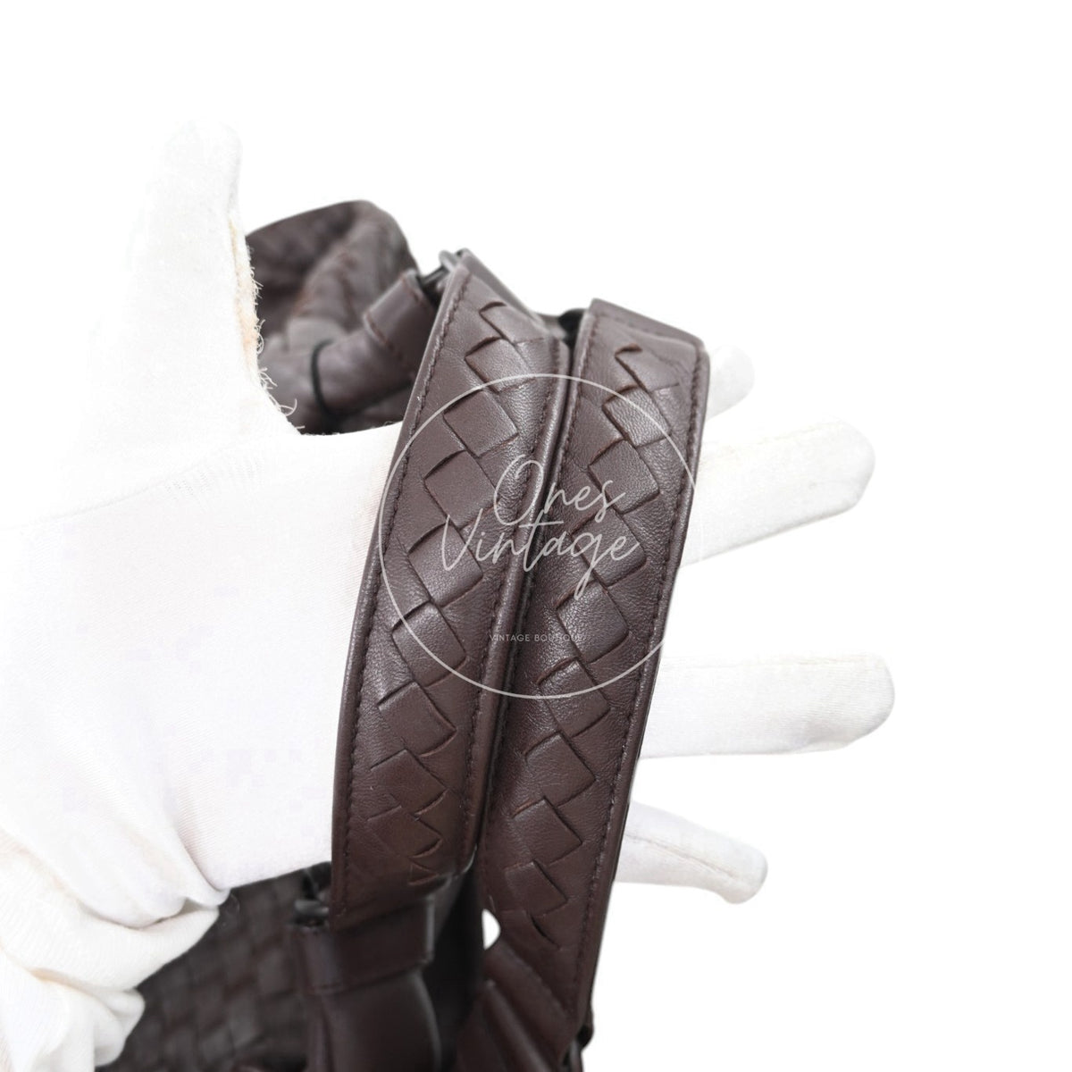 Bottega Veneta Ebeno Woven Campana Bag