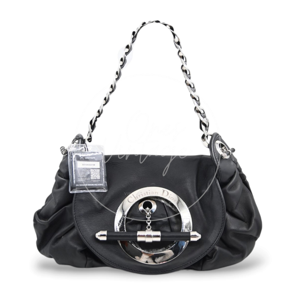 Christian Dior 32 Lambskin Jazz Club Shoulder Bag SHW Black